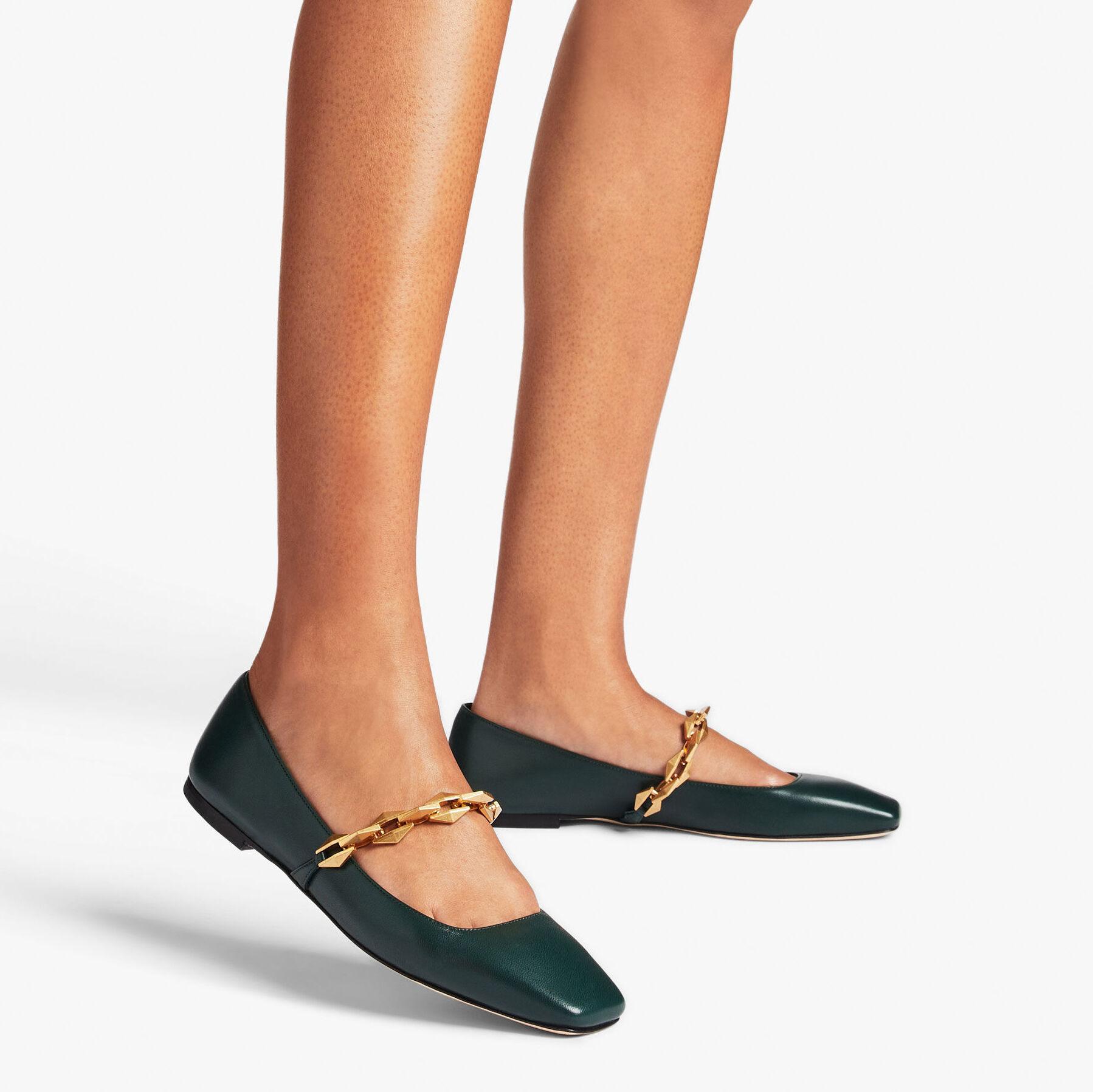 Jimmy Choo Diamond Tilda Flat in Green | Lyst
