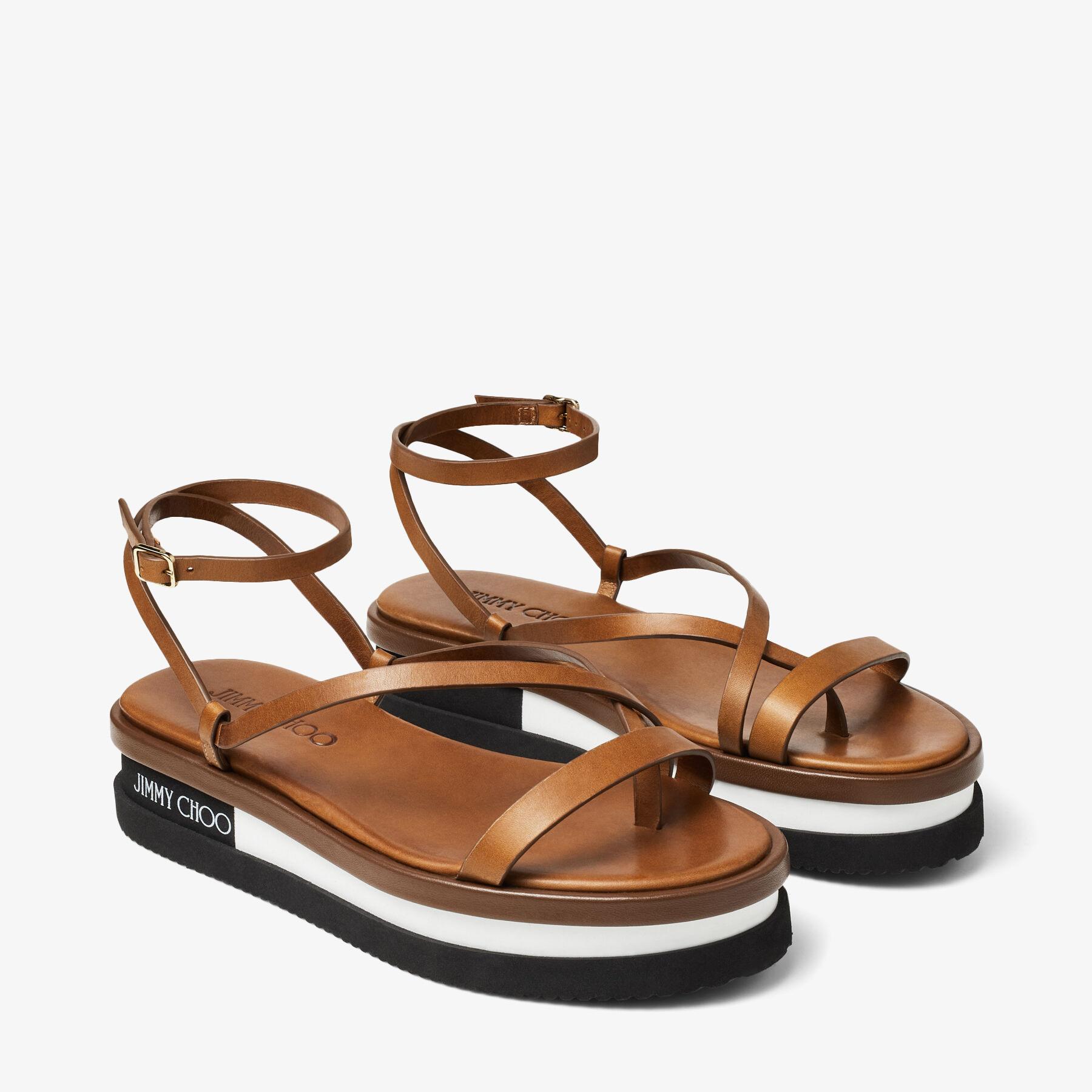 Jimmy Choo Pine Flat in Brown | Lyst