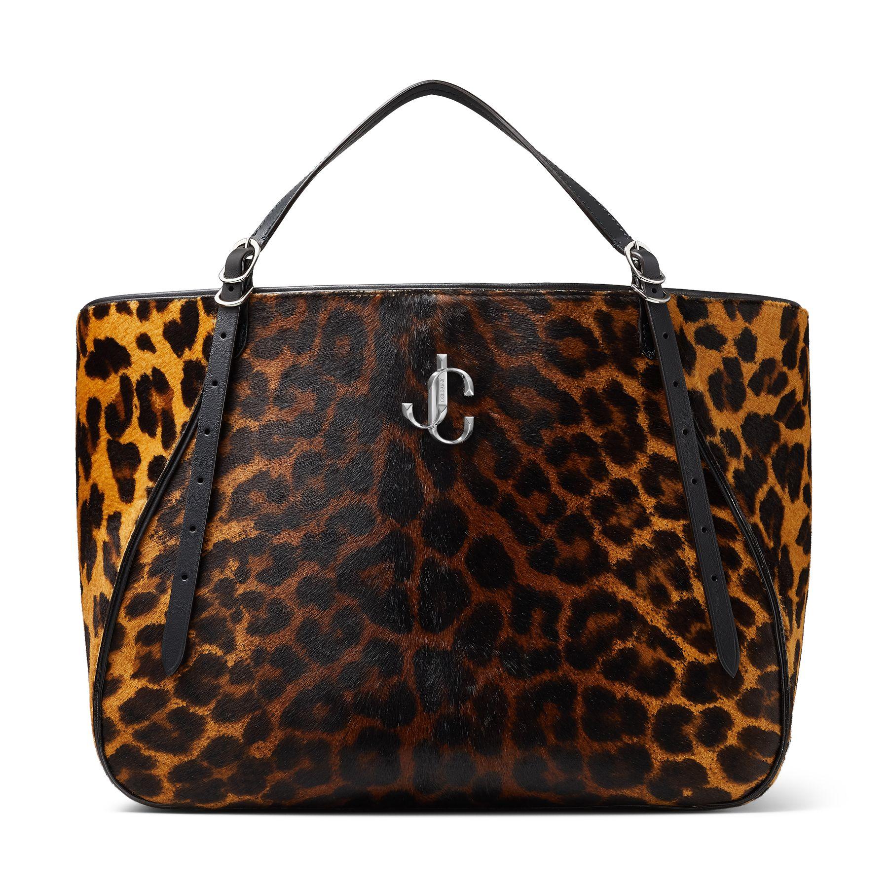 Jimmy Choo Varenne Bowling Mini Natural Degrade Leopard Print Pony And  Vacchetta Bowling Handbag Natural/silver One Size