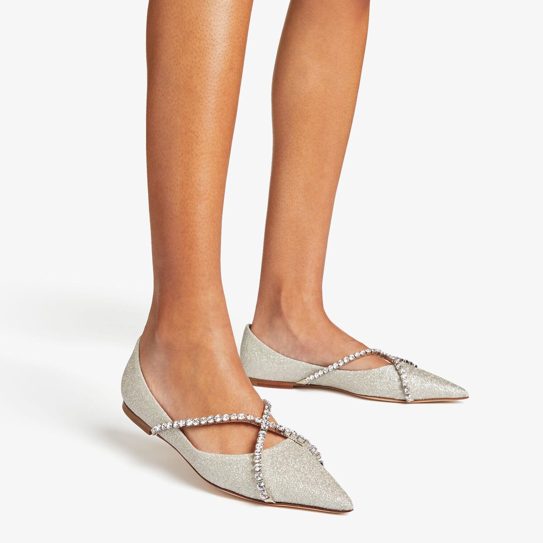 Jimmy Choo Genevi Flat in Natural | Lyst Australia