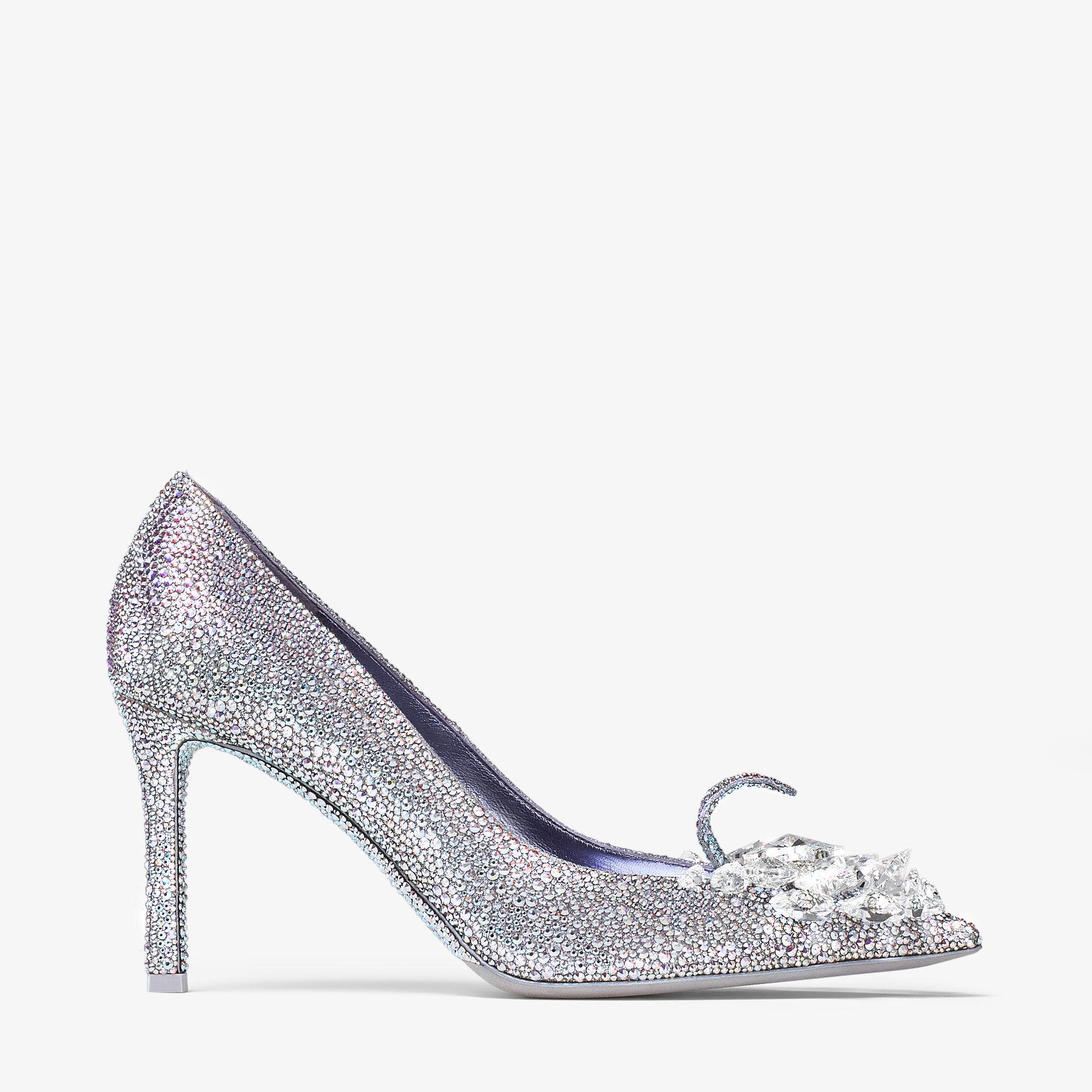 Jimmy Choo Crystal Slipper 85 in Metallic | Lyst