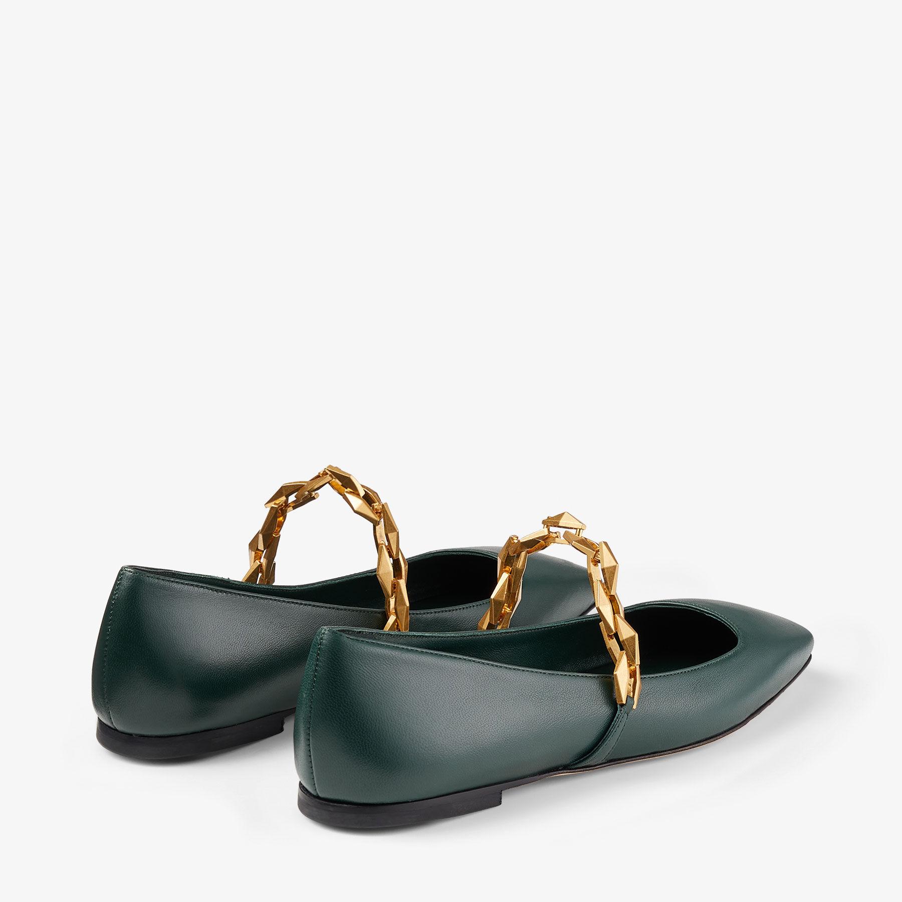 Jimmy Choo Diamond Tilda Flat in Green | Lyst