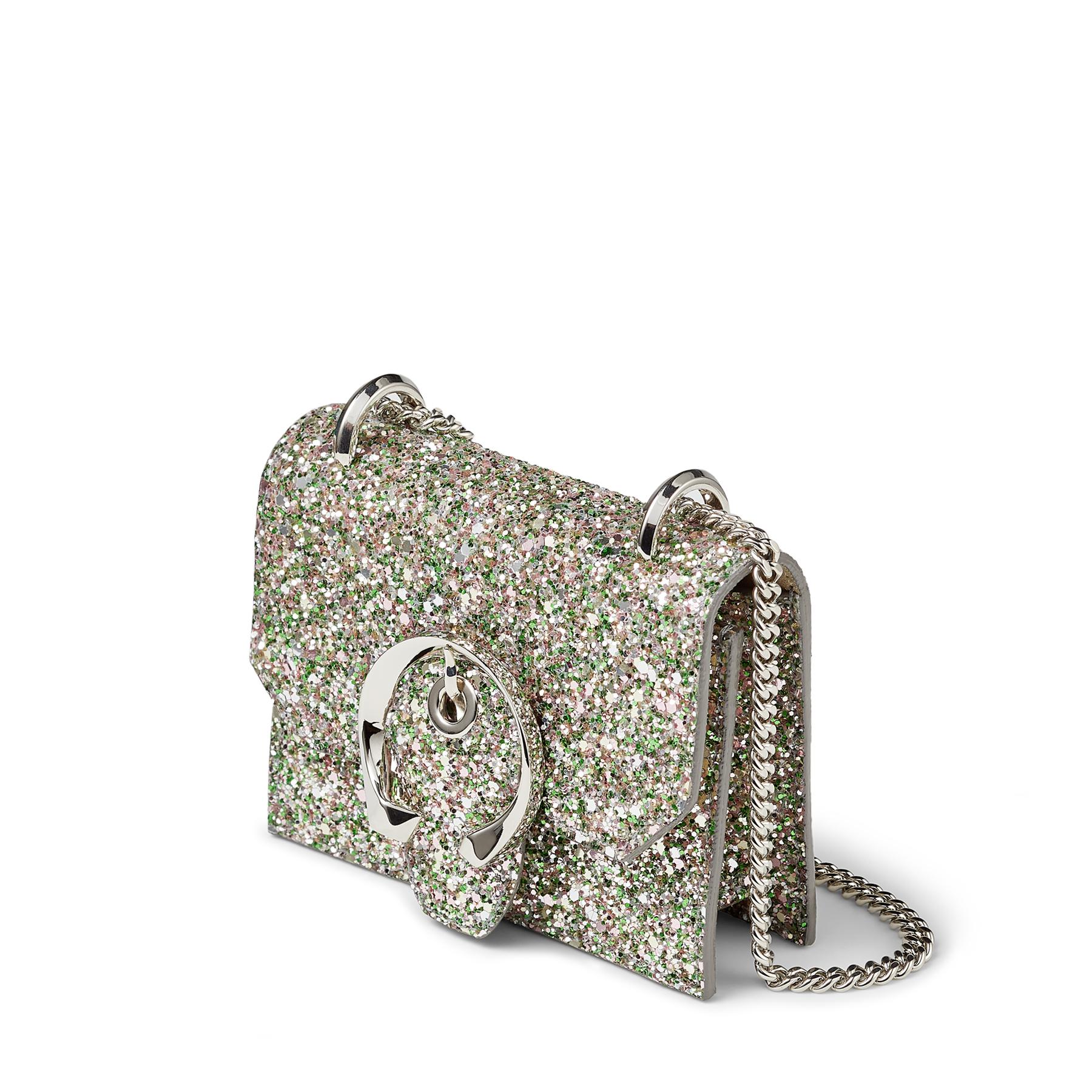 バッグ jimmy choo 201 mini paris cgf peppermint Jimmy Choo Mini Paris Peppermint Coarse Glitter Fabric Super Mini