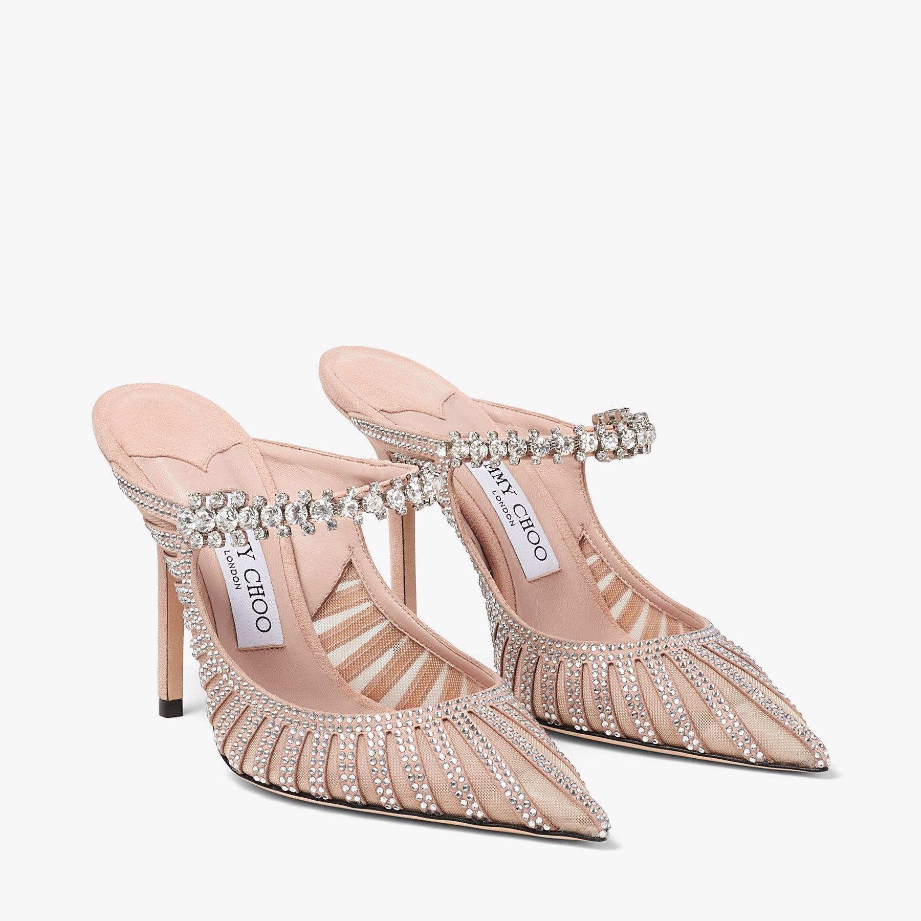Jimmy Choo Bing 100 Embellished Mules in Pink | Lyst