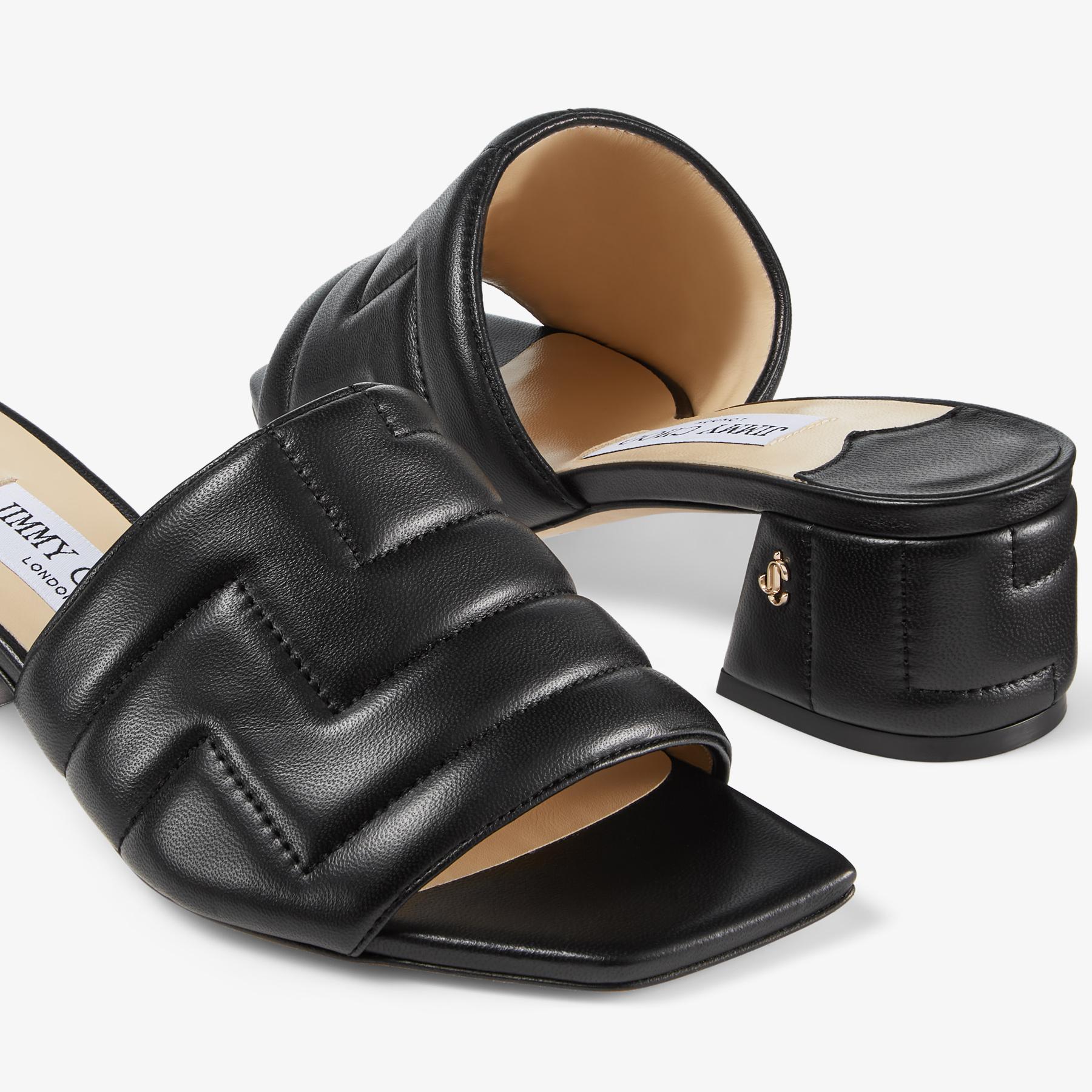 SALE!!Jimmy Choo★THEMIS Jimmy Choo - Themis Black Woven Raffia Sandal, 45mm