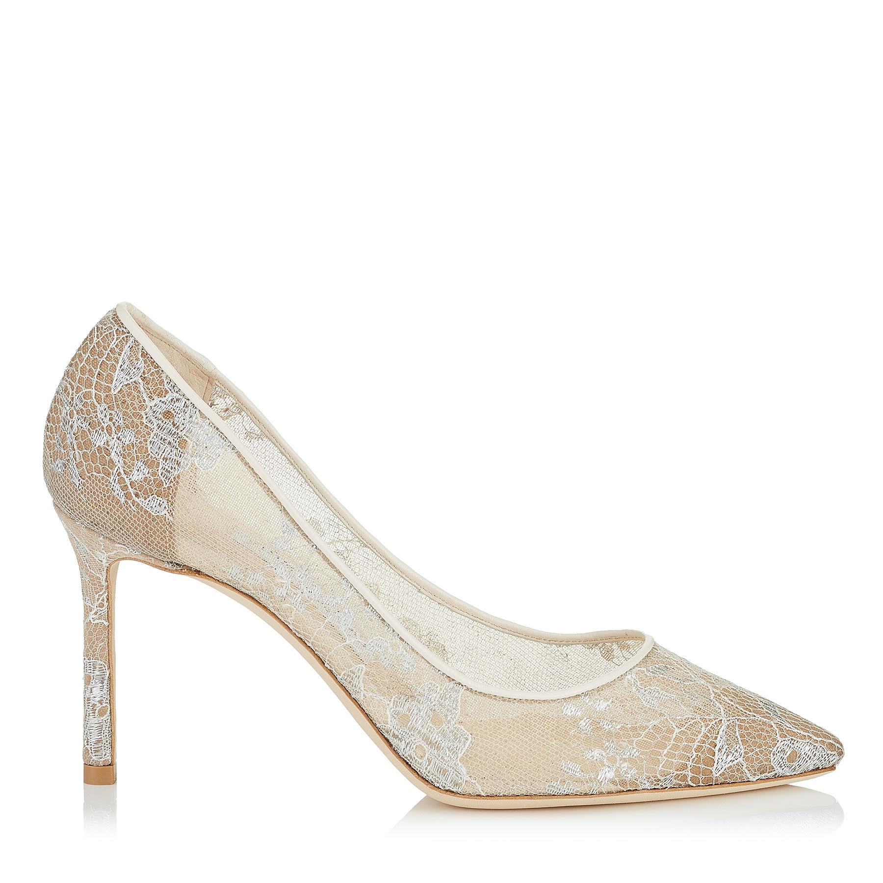 Jimmy Choo Lace Romy 85 in White - Lyst