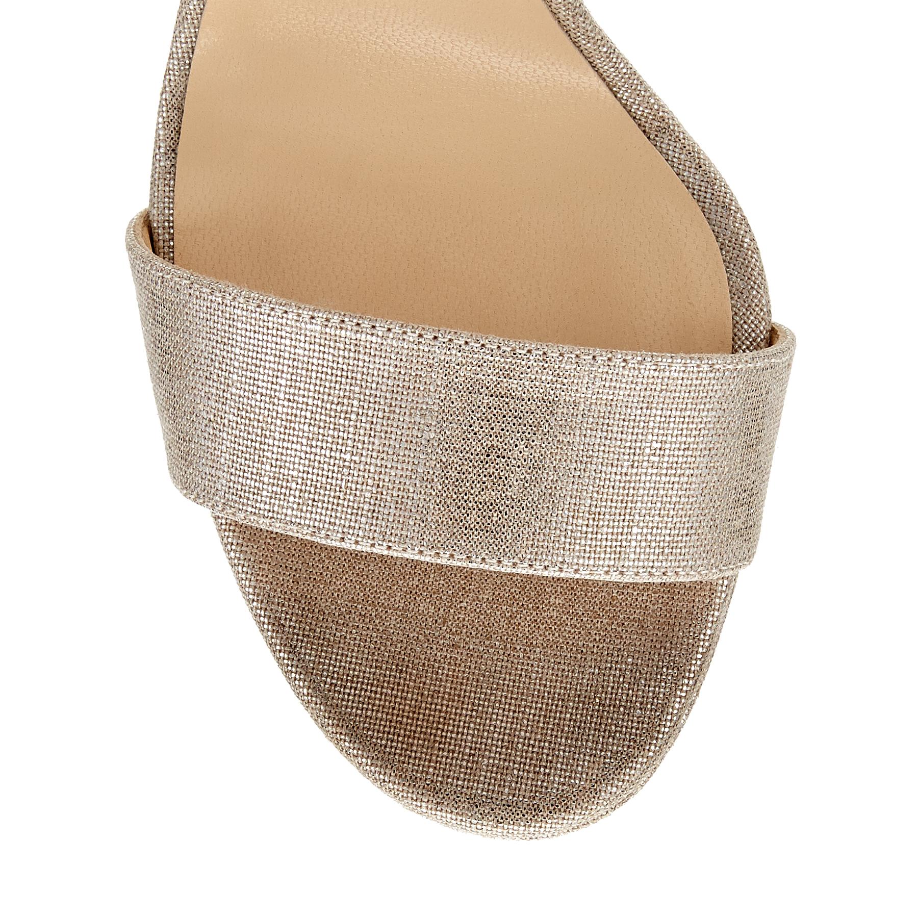 Jimmy Choo Misty 120 Natural And Silver Metallic Linen Platform Sandals Natural silver 36 Lyst