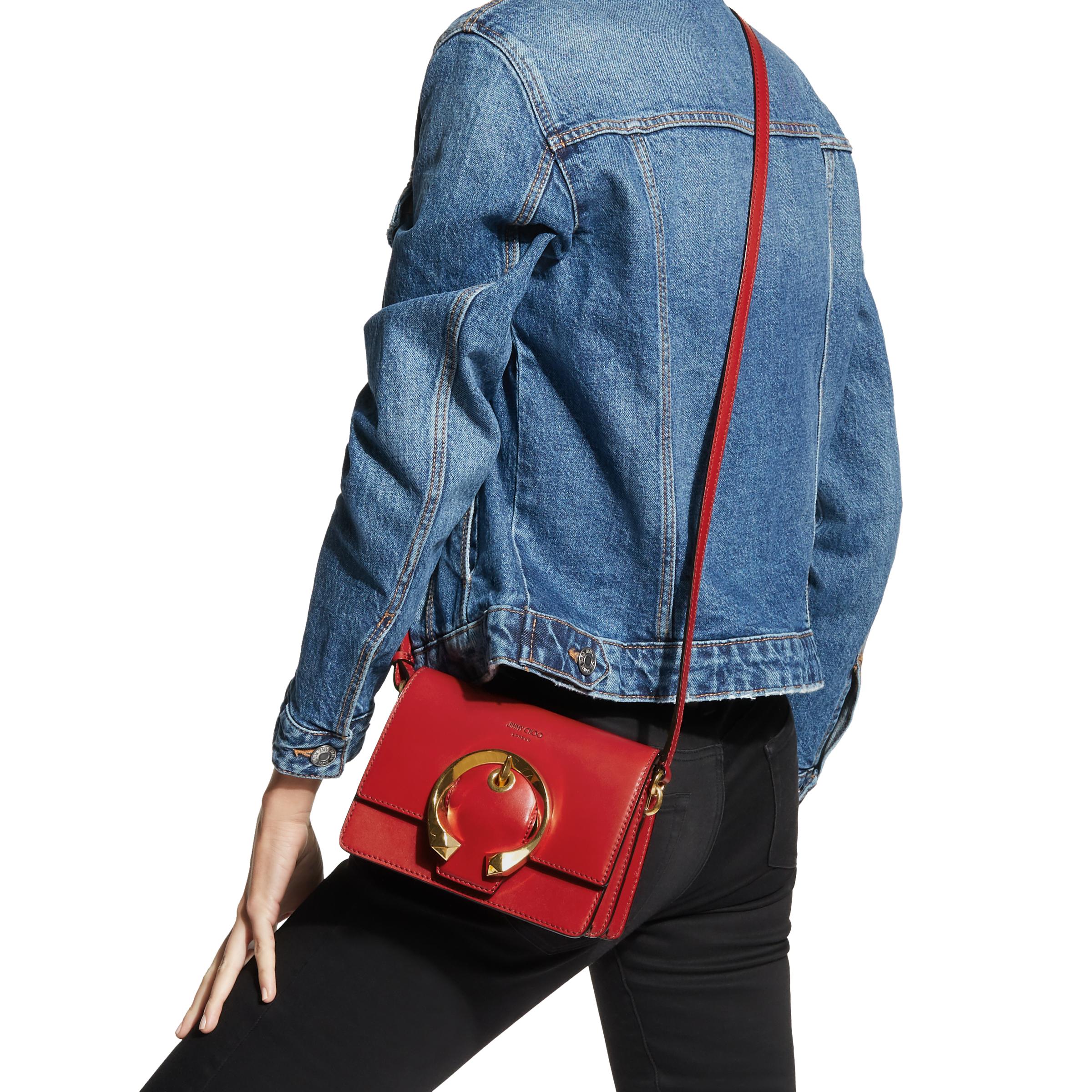 Jimmy Choo Leather Madeline Shoulder Bag in Red - Lyst