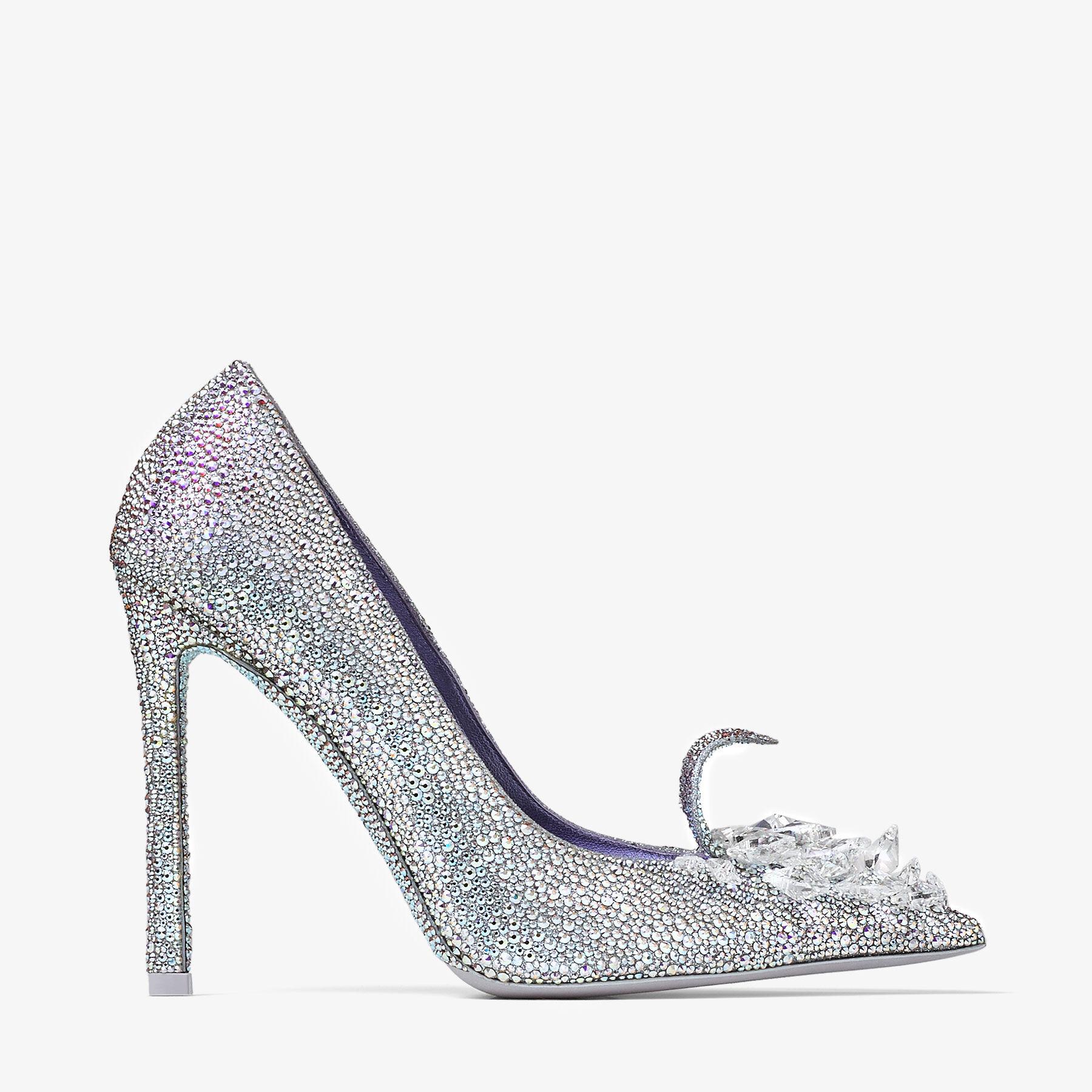 Jimmy Choo Crystal Slipper 110 in Gray | Lyst