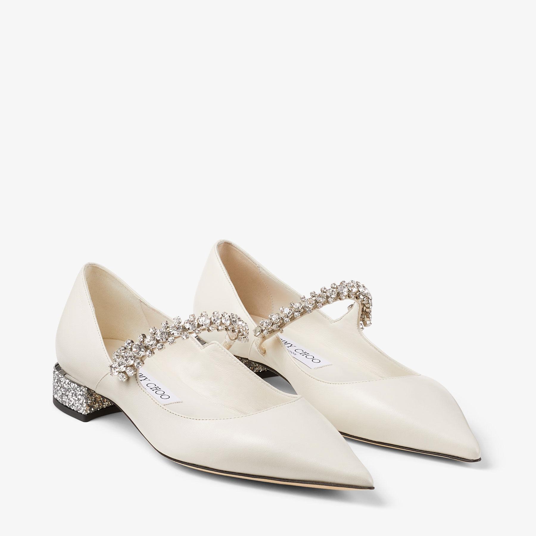 JIMMY CHOO Bing Pump Flat グリッター フラットシューズ Bing Pump Flat | Sand Glitter Fabric Flats | JIMMY CHOO