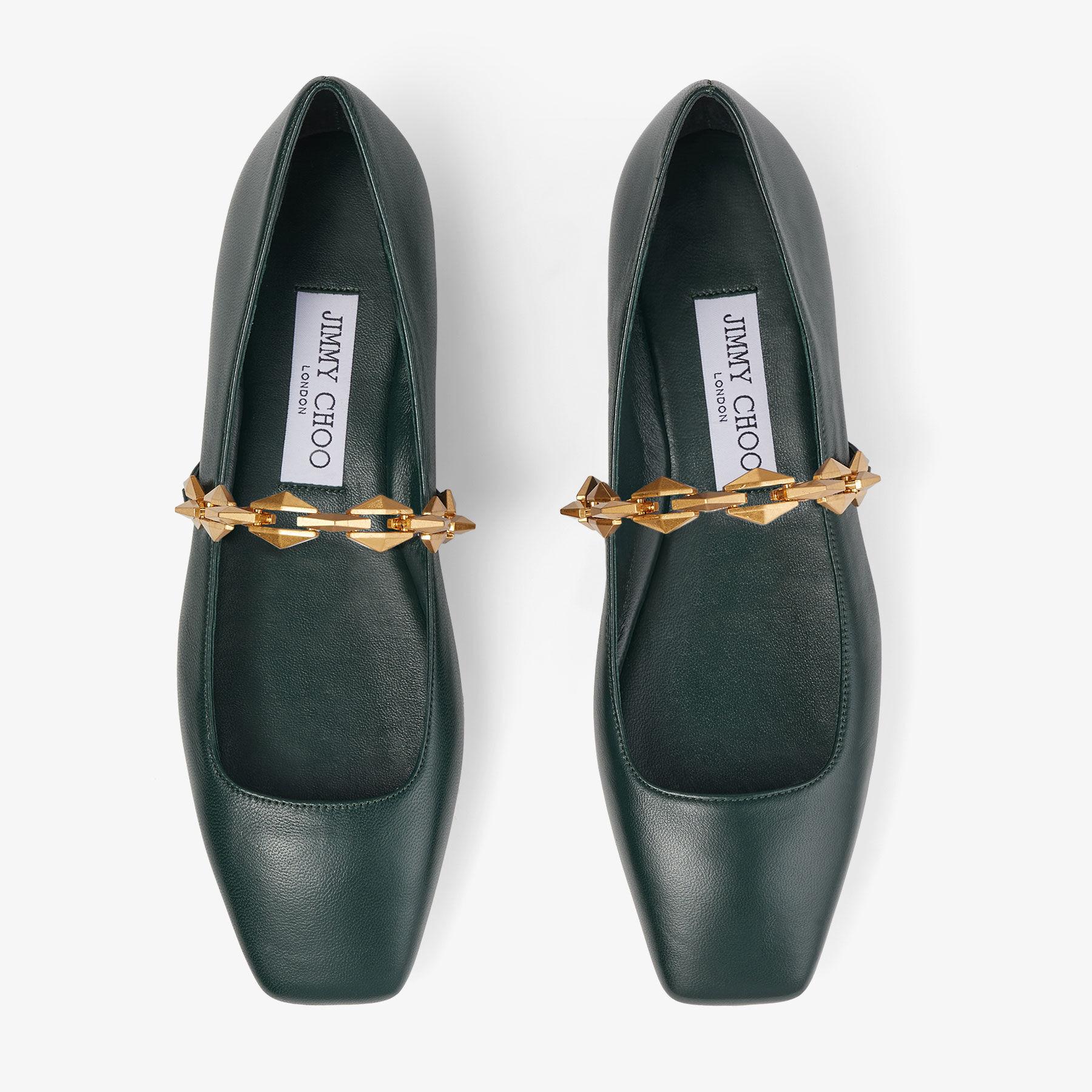 Jimmy Choo Diamond Tilda Flat in Green | Lyst
