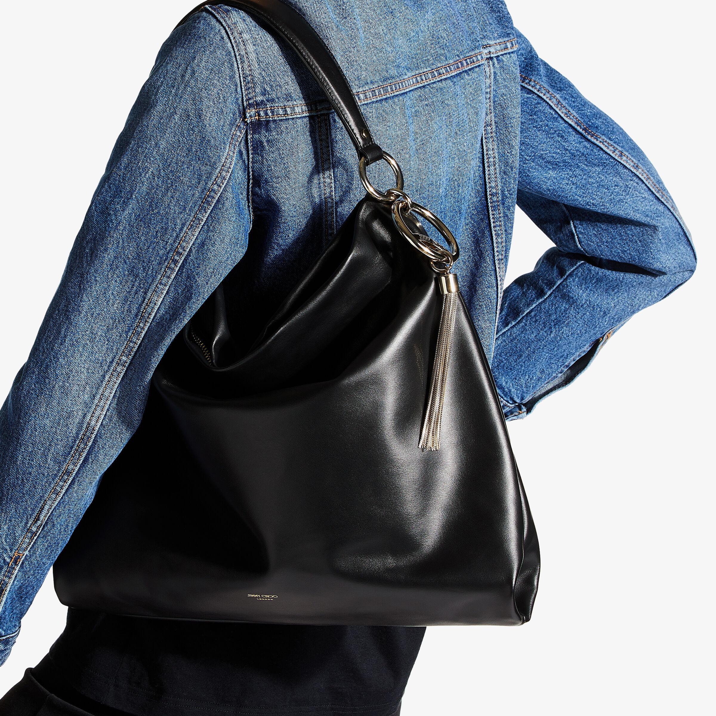 Jimmy Choo Callie Leather Hobo Bag in Black | Lyst