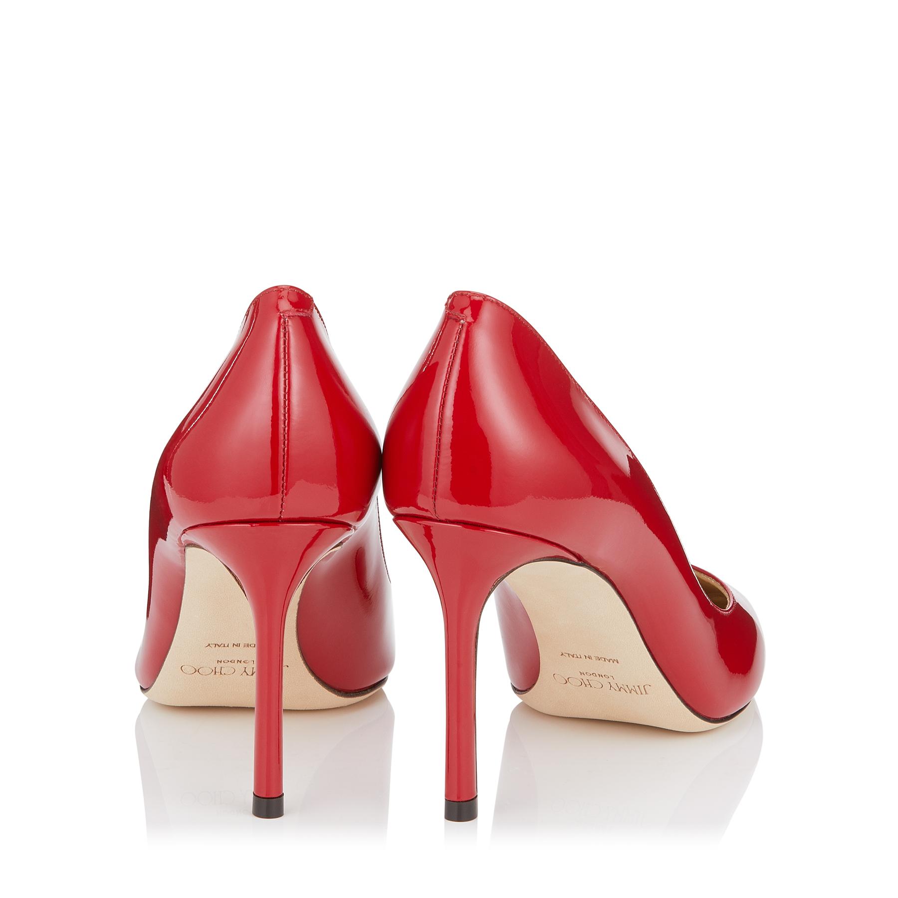 Jimmy Choo Leather Romy 85 Pat in Red | Lyst