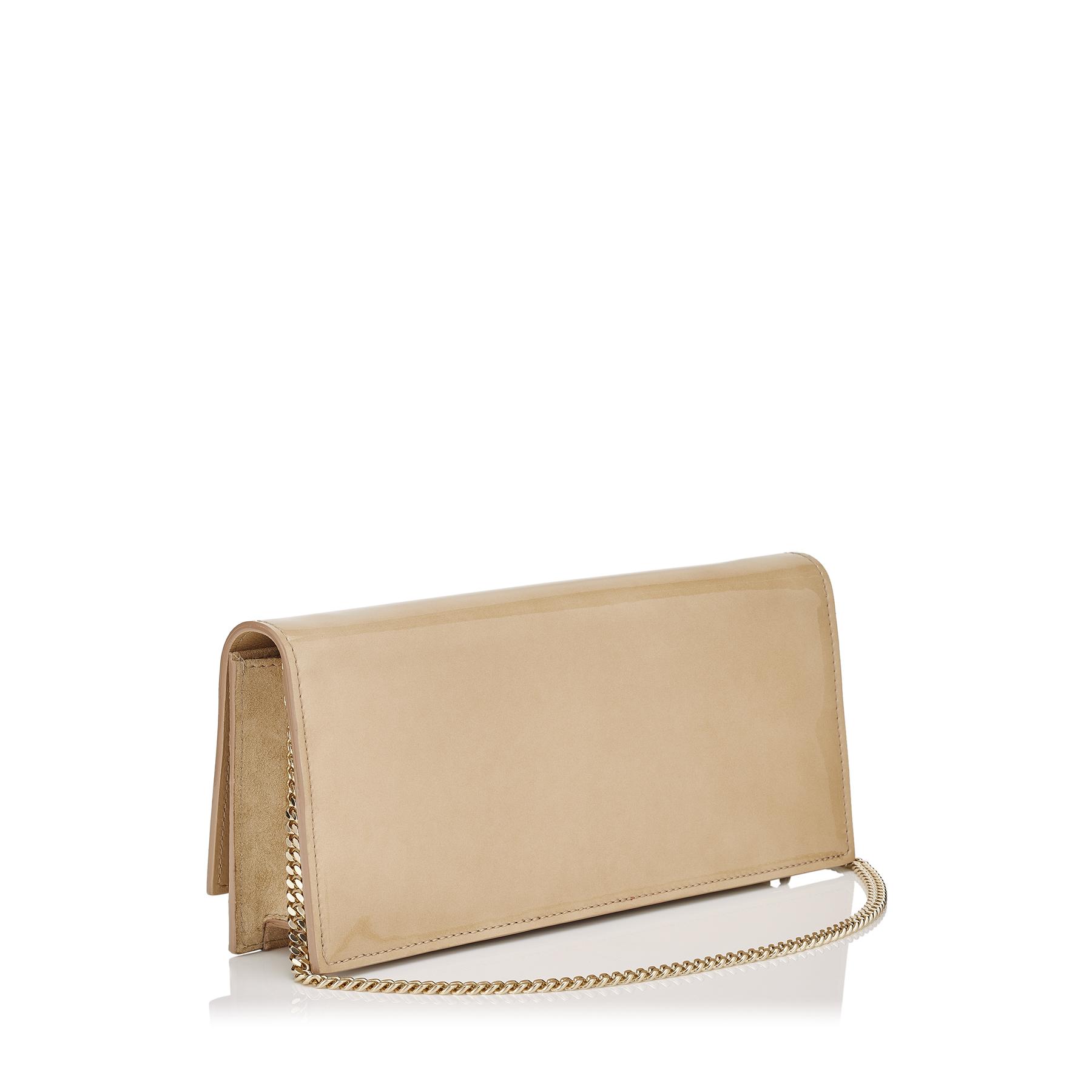 Jimmy Choo Fie Nude Patent And Suede Clutch Bag in Natural | Lyst UK
