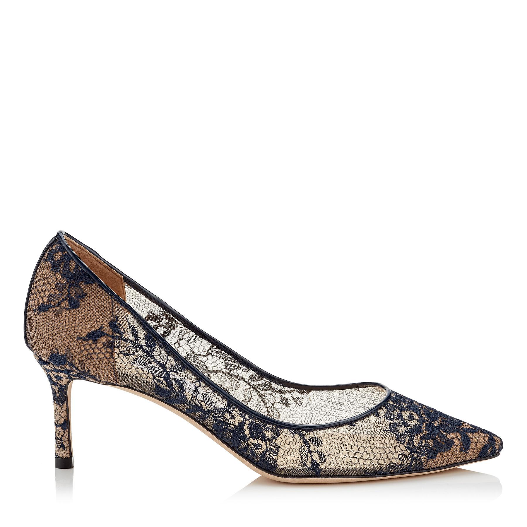 navy lace pumps