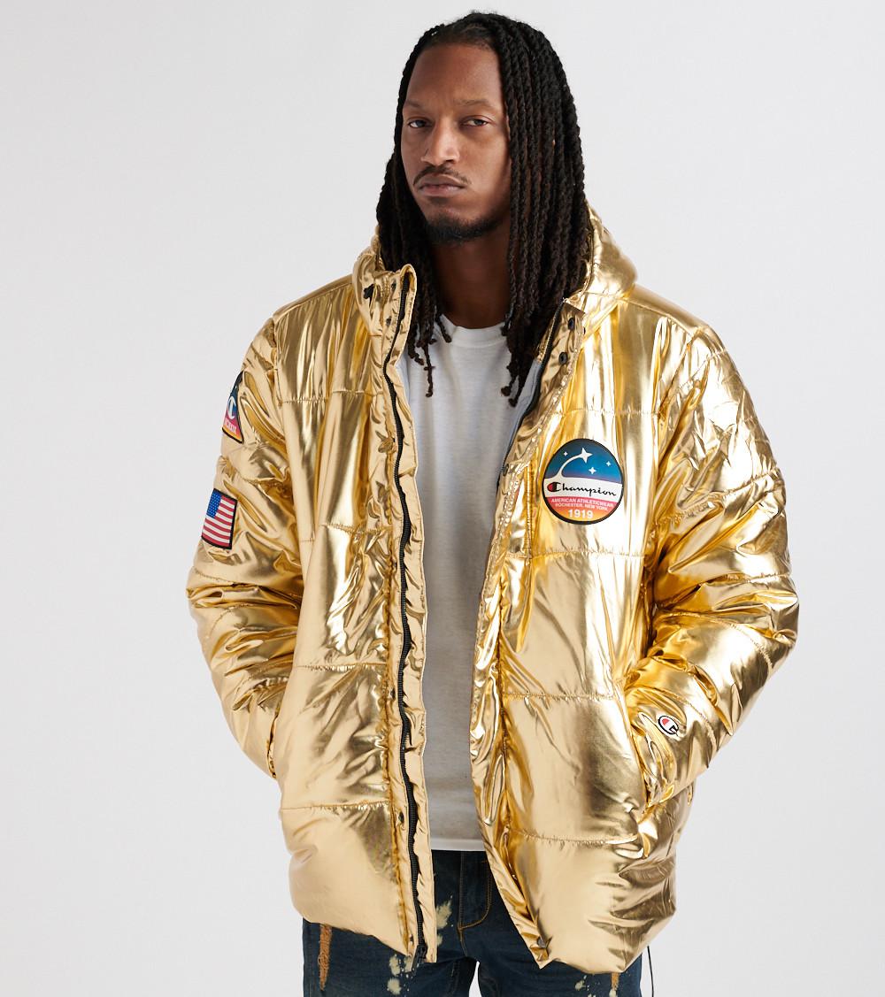 champion bubble jacket metallic