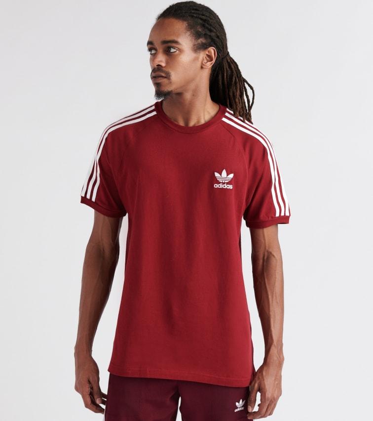 burgundy adidas california t shirt