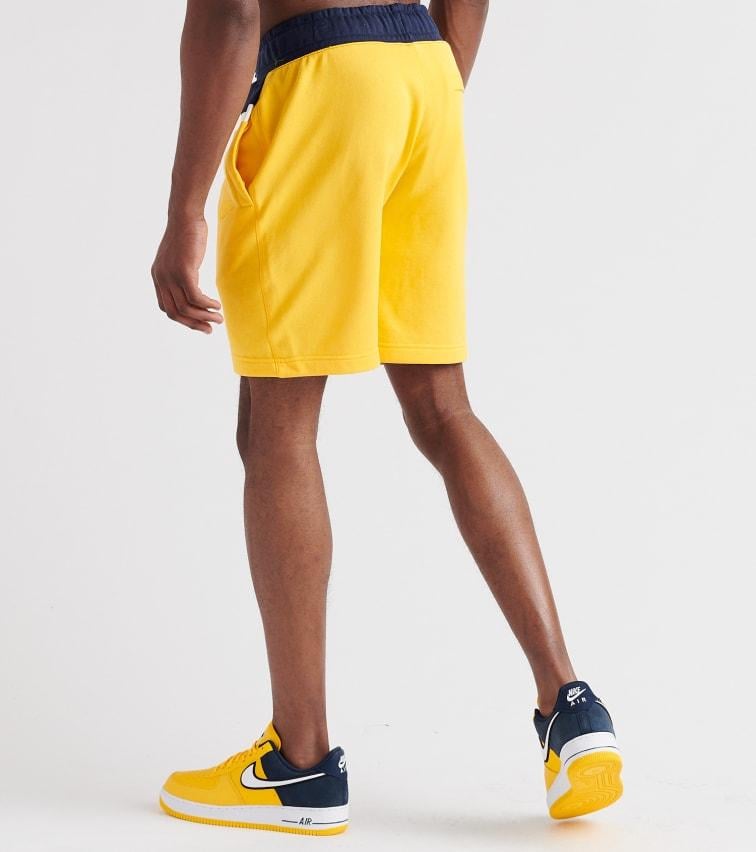 yellow fleece nike shorts
