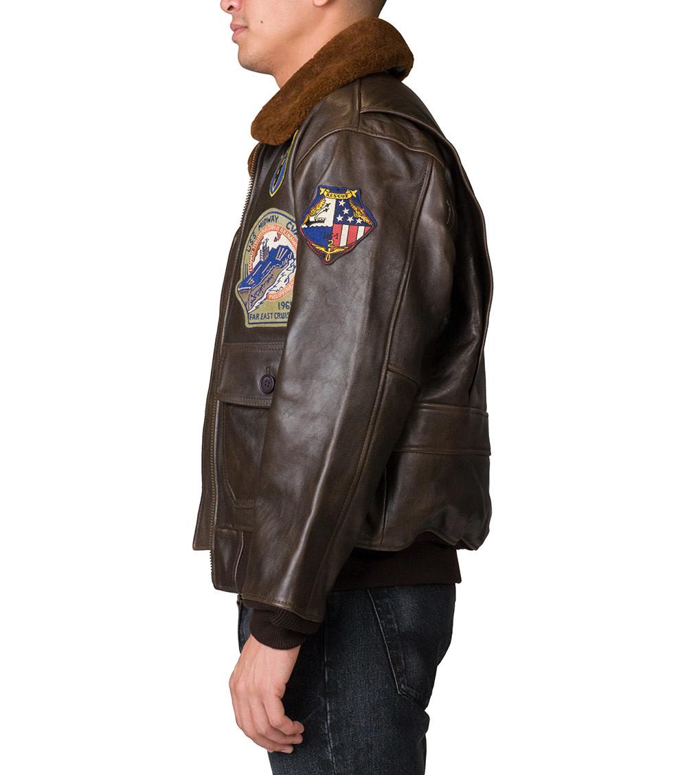 Schott Nyc G1 Flight Leather Jacket In Brown For Men Lyst