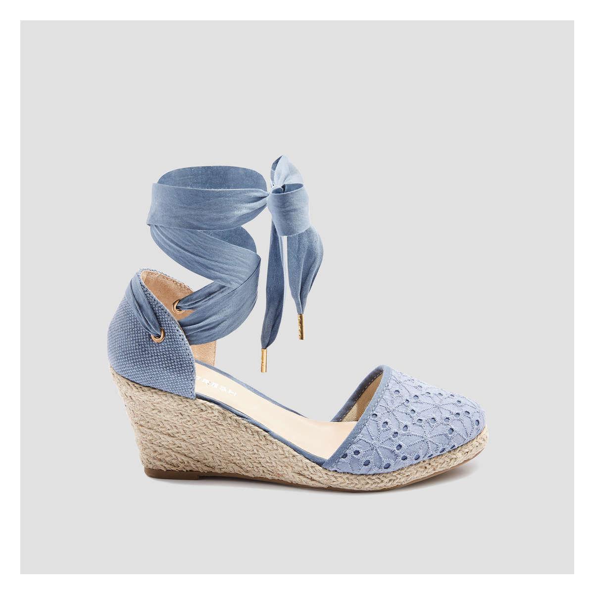 chambray espadrille wedges