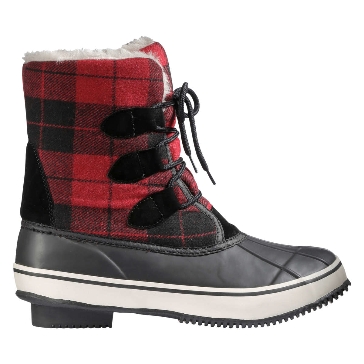buffalo check snow boots