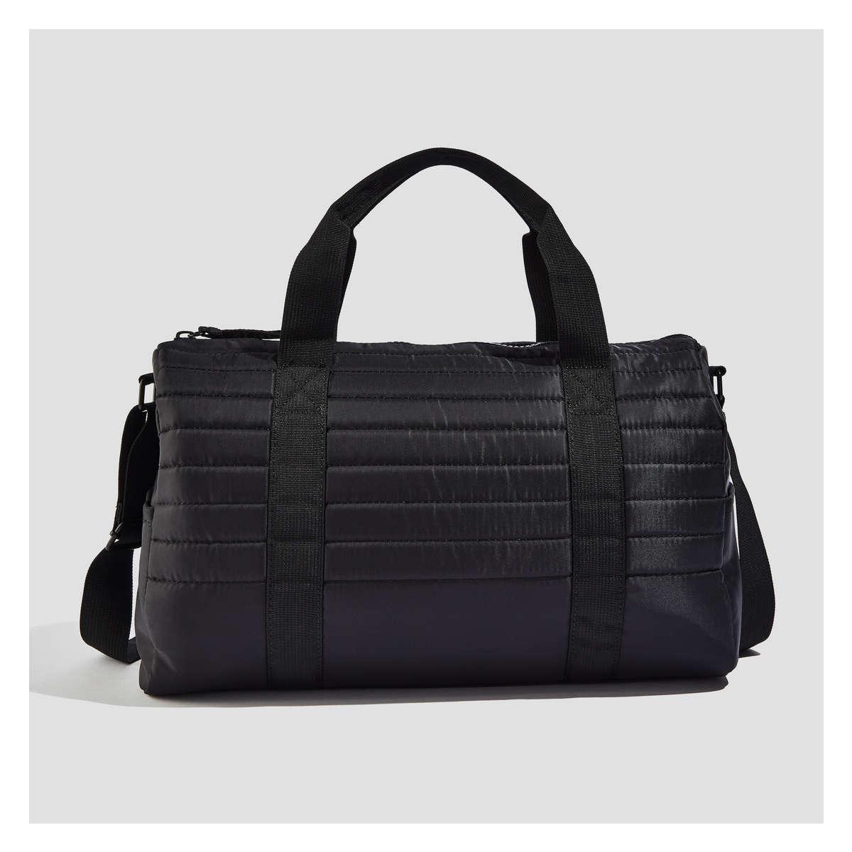 black quilted gym bag