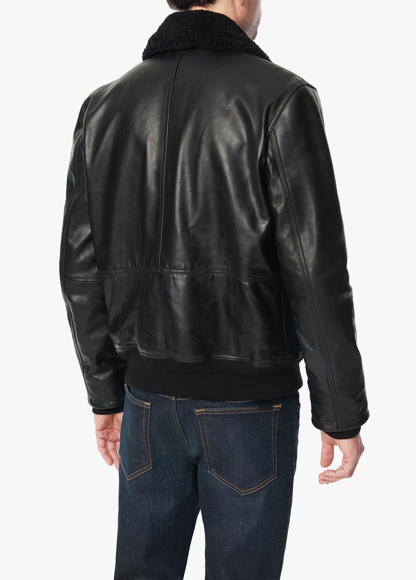 Joe's Jeans Leather Shearling Collar 