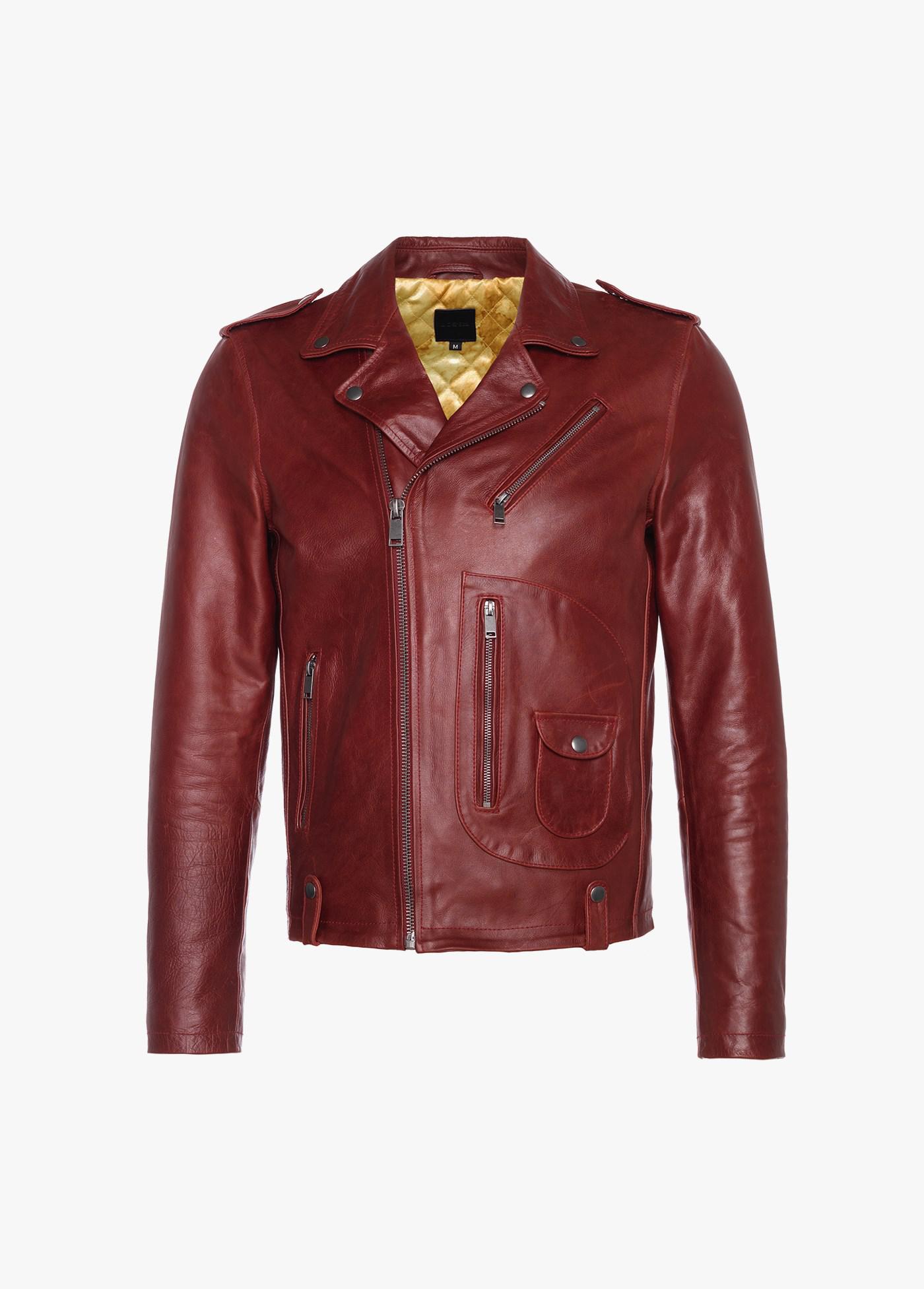 Joe's Jeans Ty Leather Jacket in Red 
