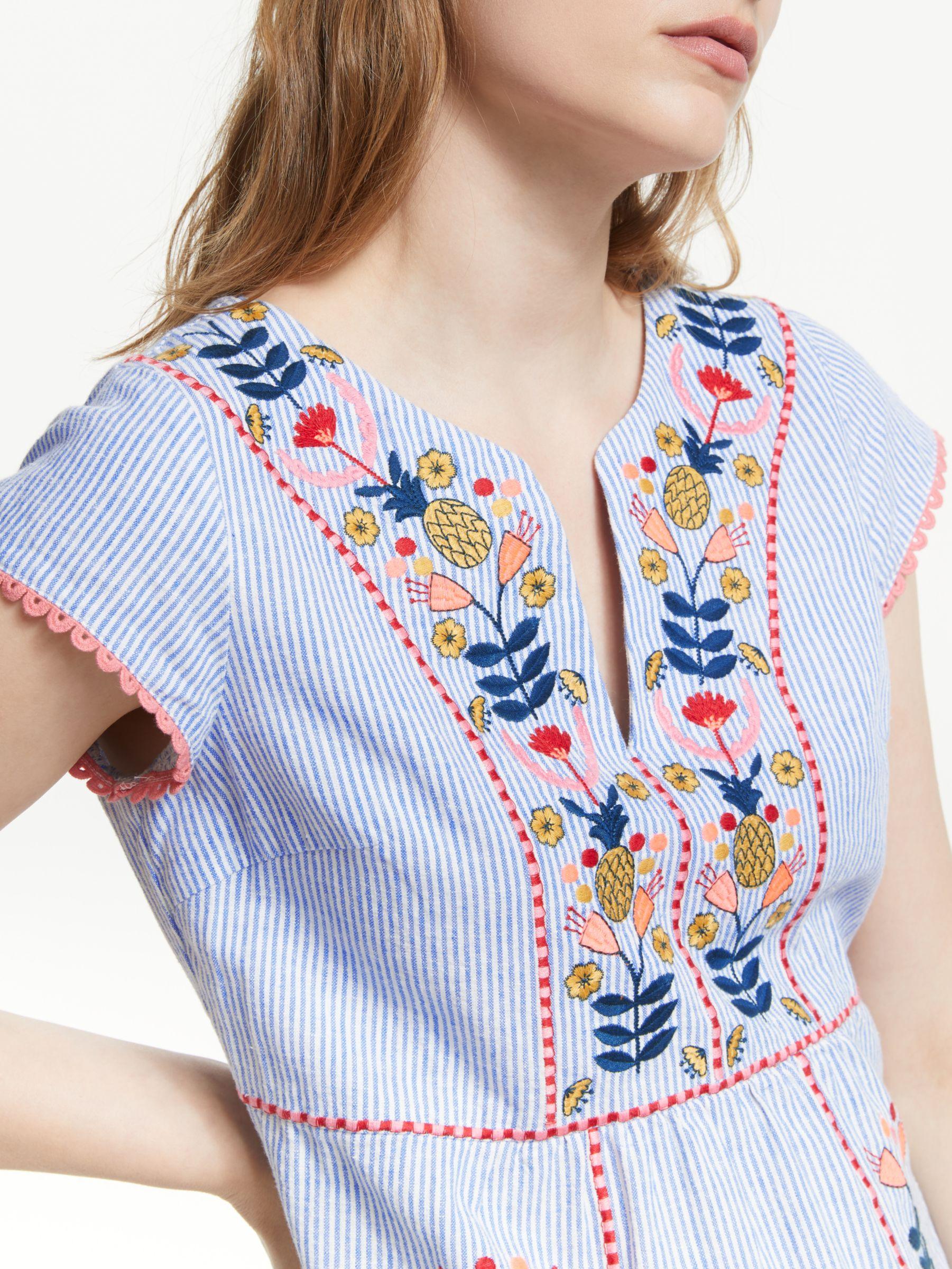 bea linen embroidered dress