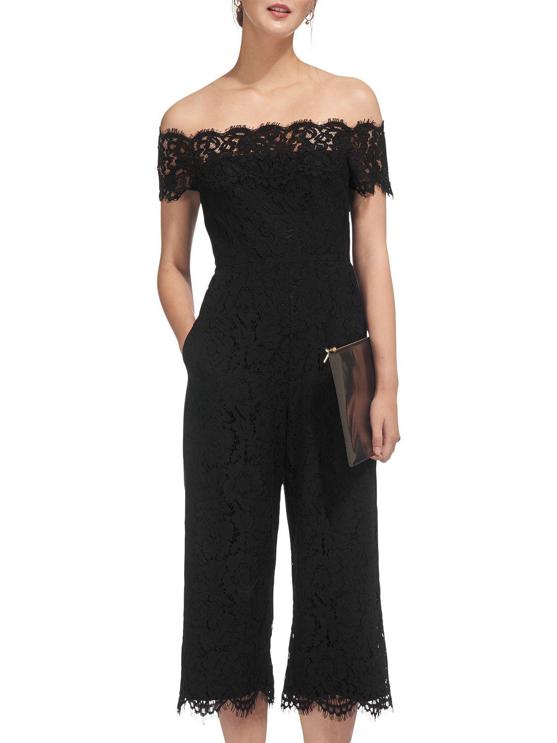 off shoulder lace jumpsuit