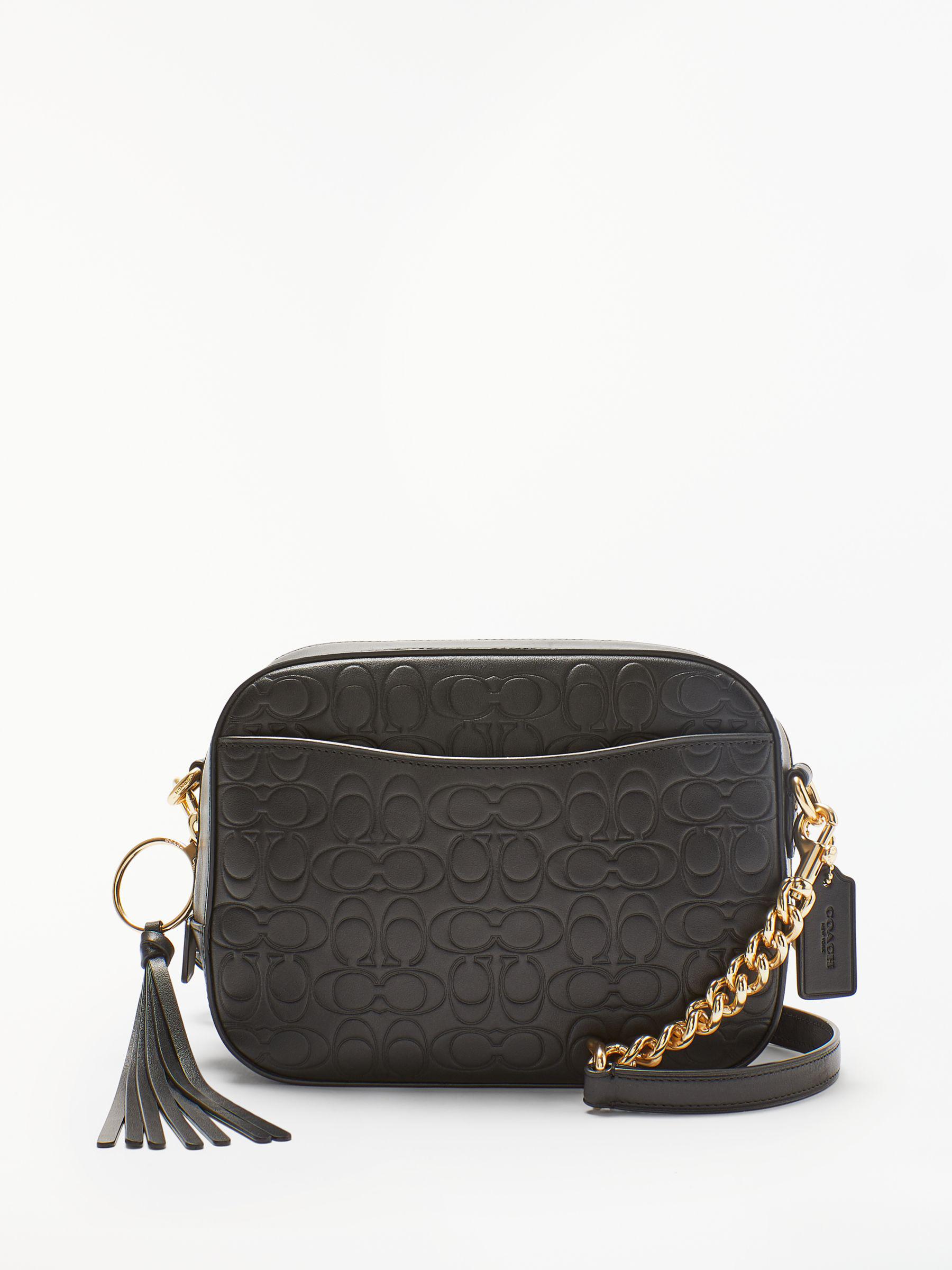 COACH Signature Embossed Leather Camera Bag in Black Lyst
