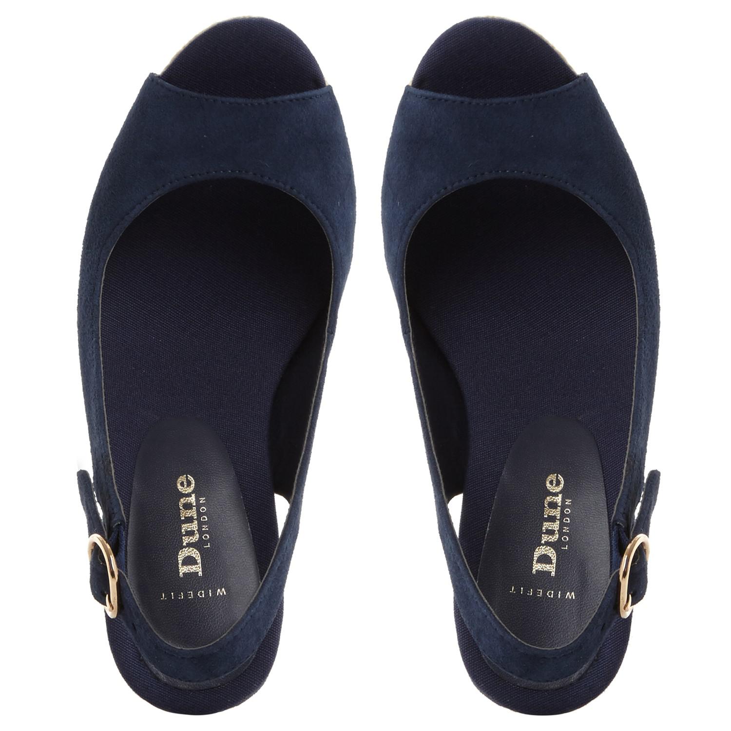 dune navy wedges