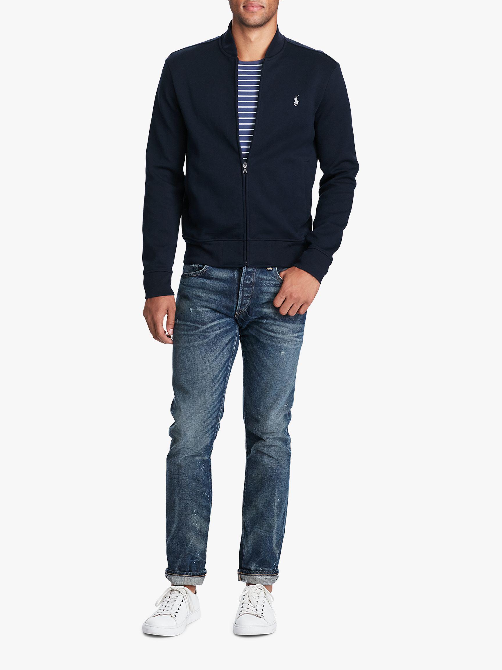 polo double knit bomber jacket