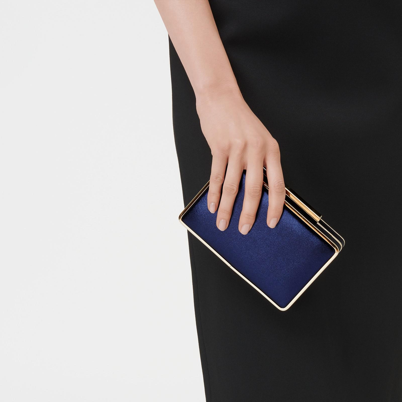 navy box clutch bag
