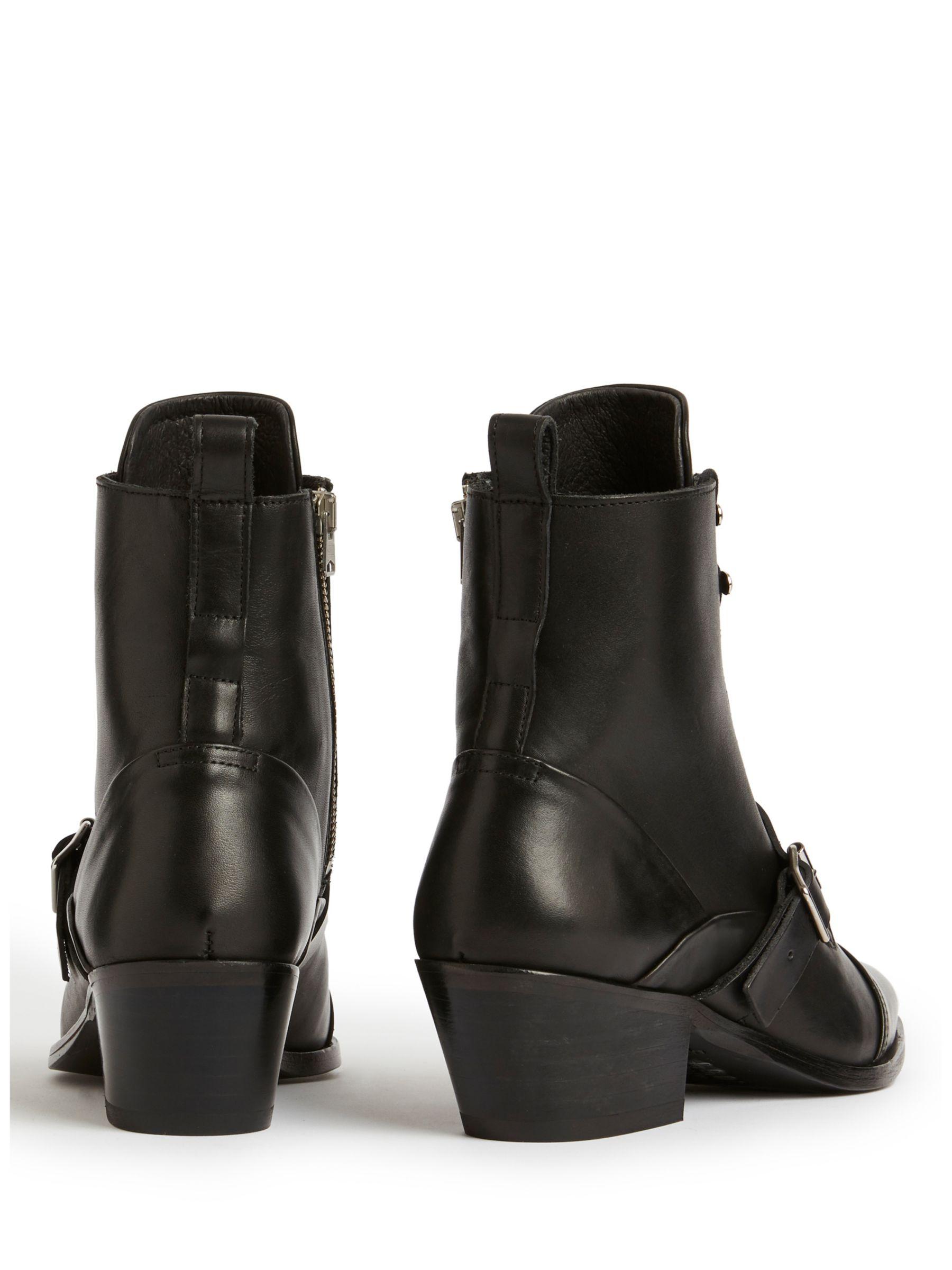 AllSaints Calf Katy Stacked Heel Boots 