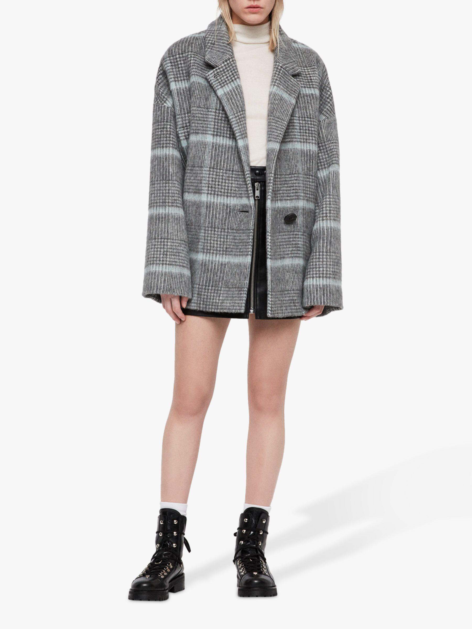allsaints simi check coat