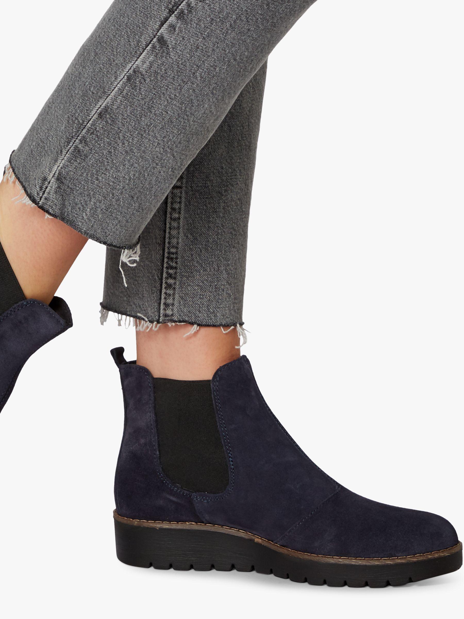 dune navy ankle boots