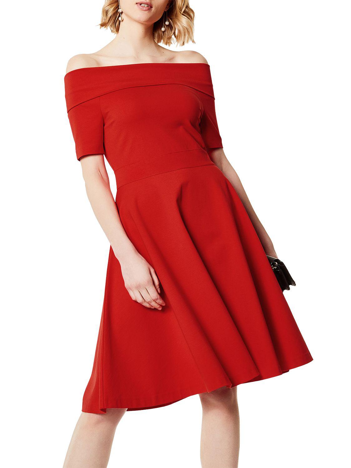 karen millen red bardot dress