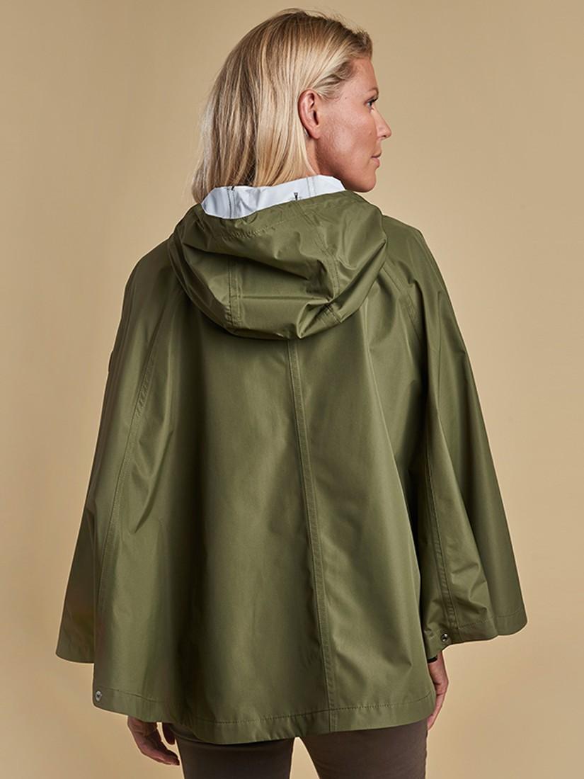 Barbour Brae Waterproof Poncho in Green 