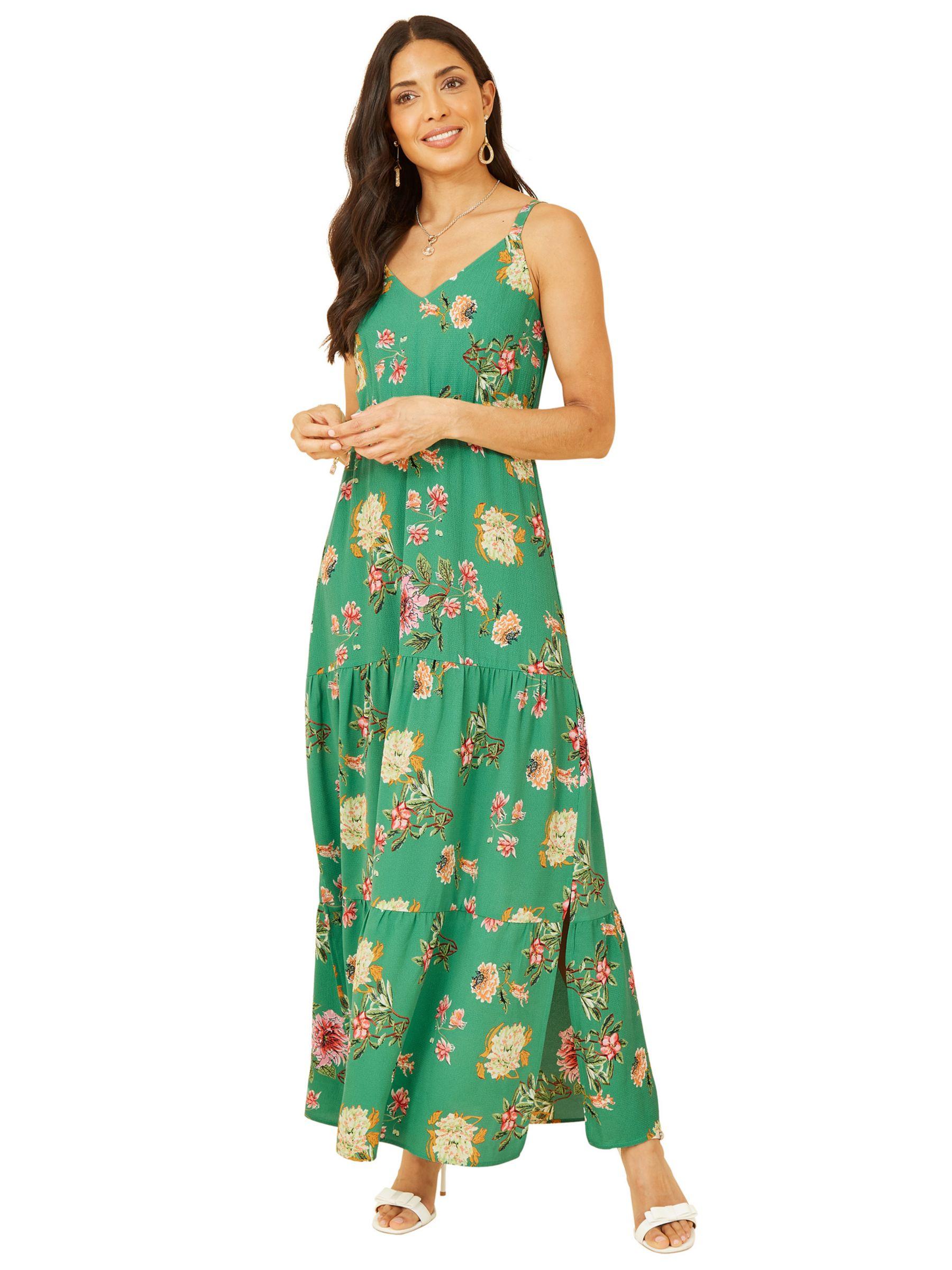 Yumi' Green Floral Maxi Dress | Lyst UK