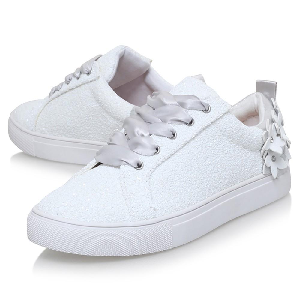 kurt geiger white platform trainers