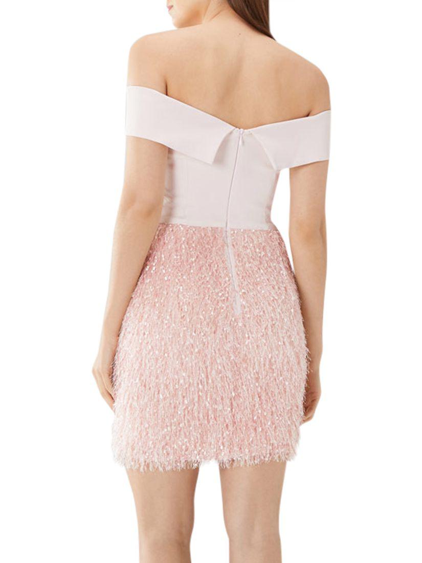 coast feather dress pink