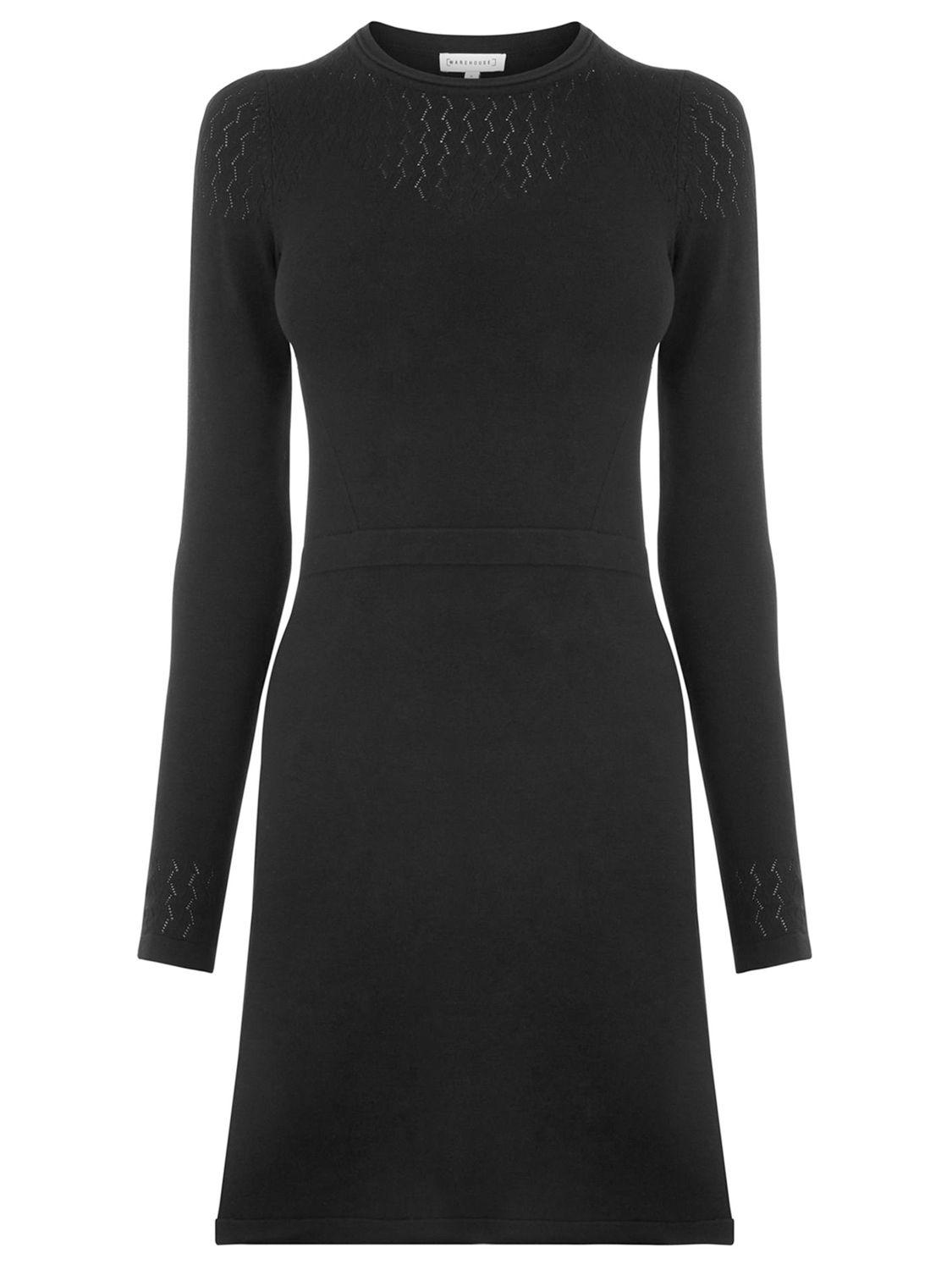 warehouse pointelle yoke dress