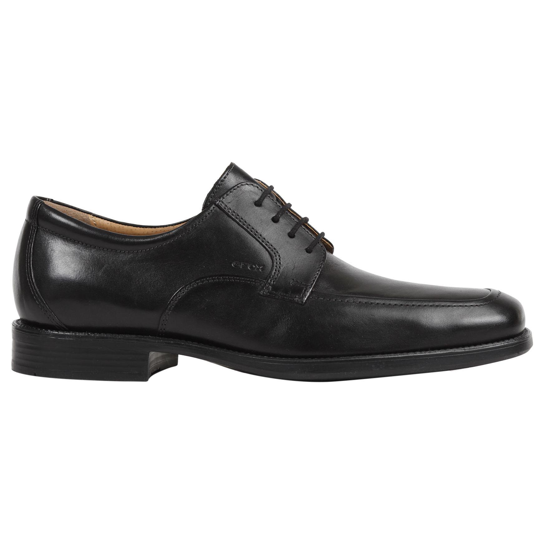 Geox Mens Black Federico Apron Toe Derby Shoes Geox Mens Black Federico Apron Toe Derby Shoes