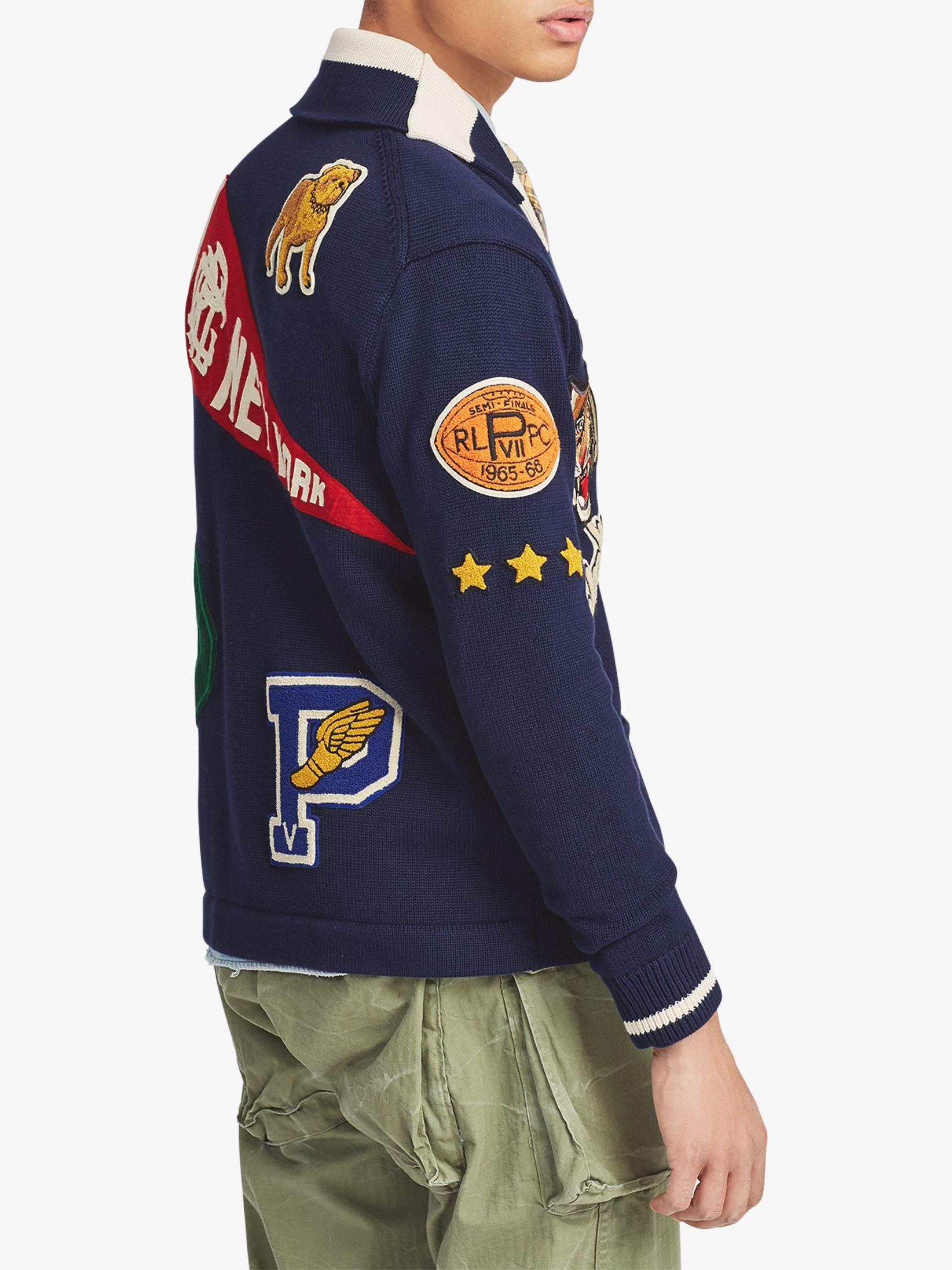 ralph lauren patch cardigan