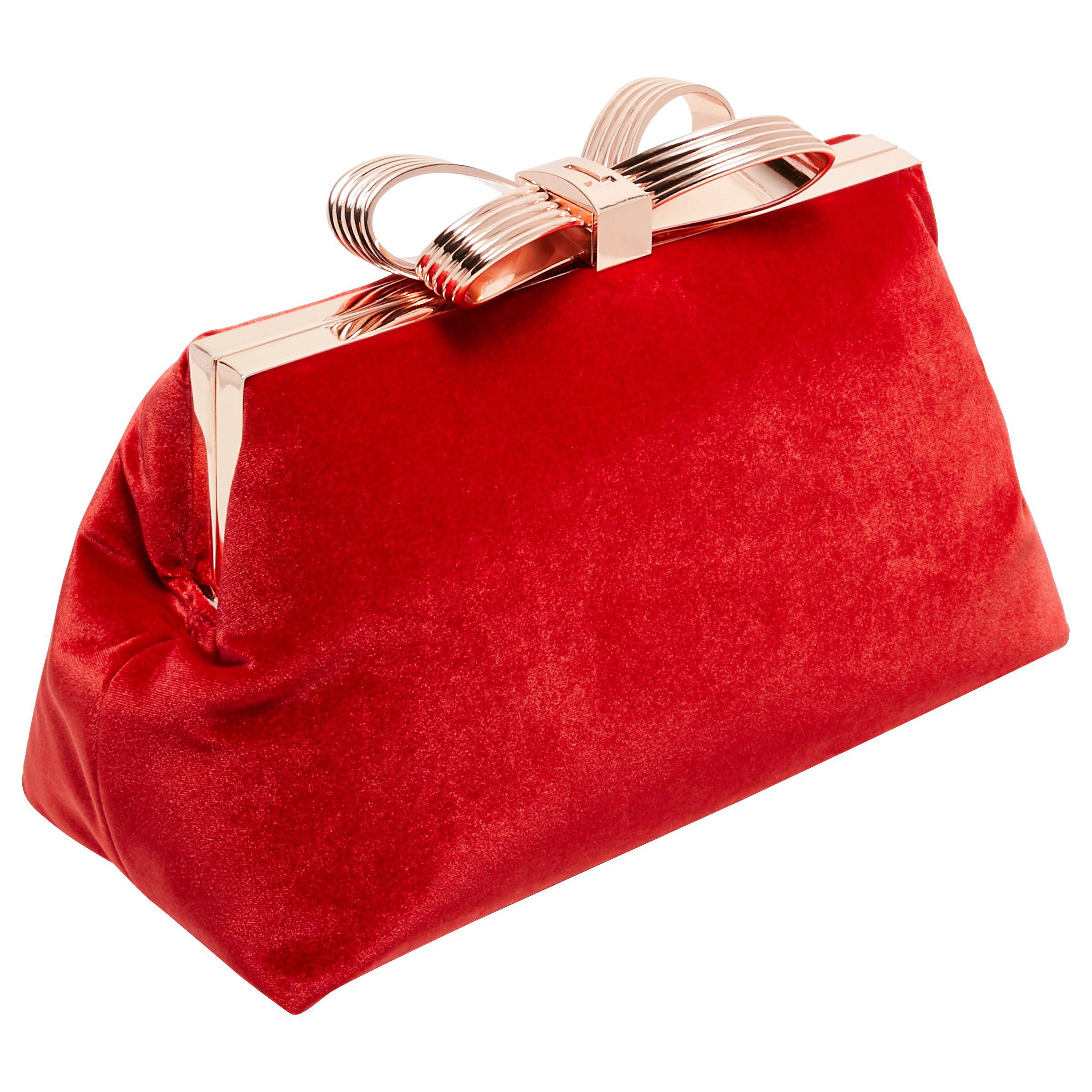Ted Baker Velvet Cena Bow Evening Clutch Bag in Bright Red (Red) Lyst