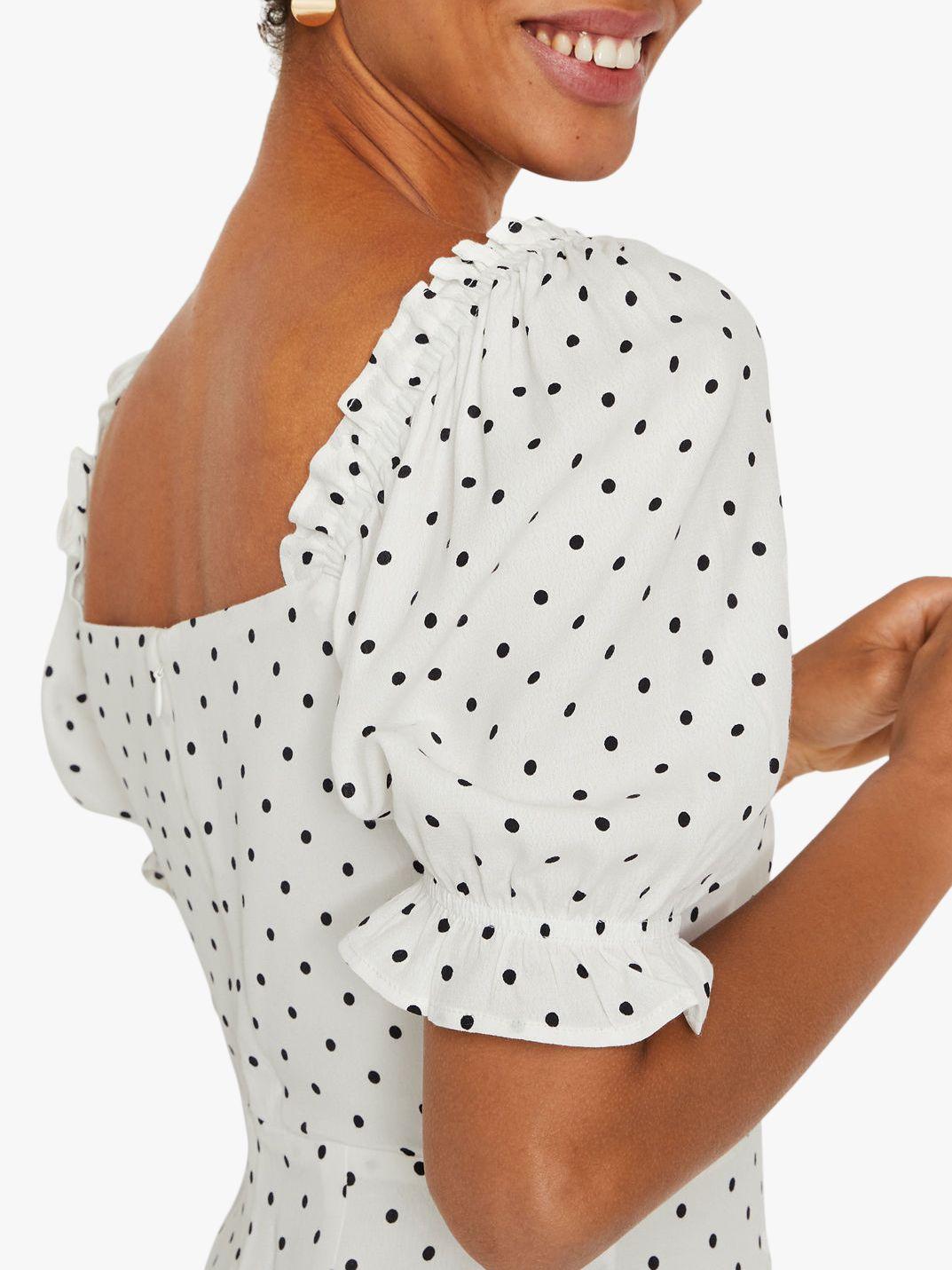 warehouse polka dot midi prairie dress