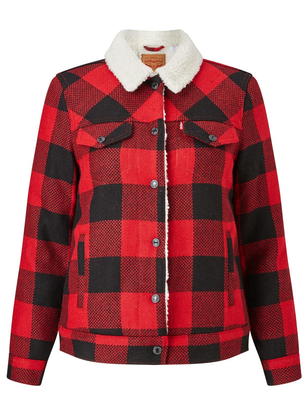 red check sherpa jacket