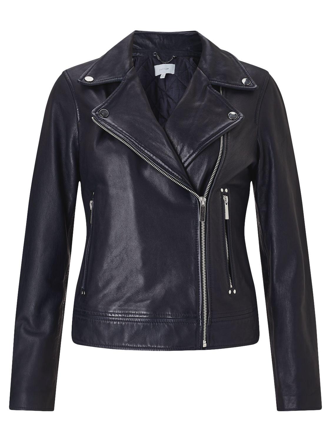 jigsaw navy leather jacket