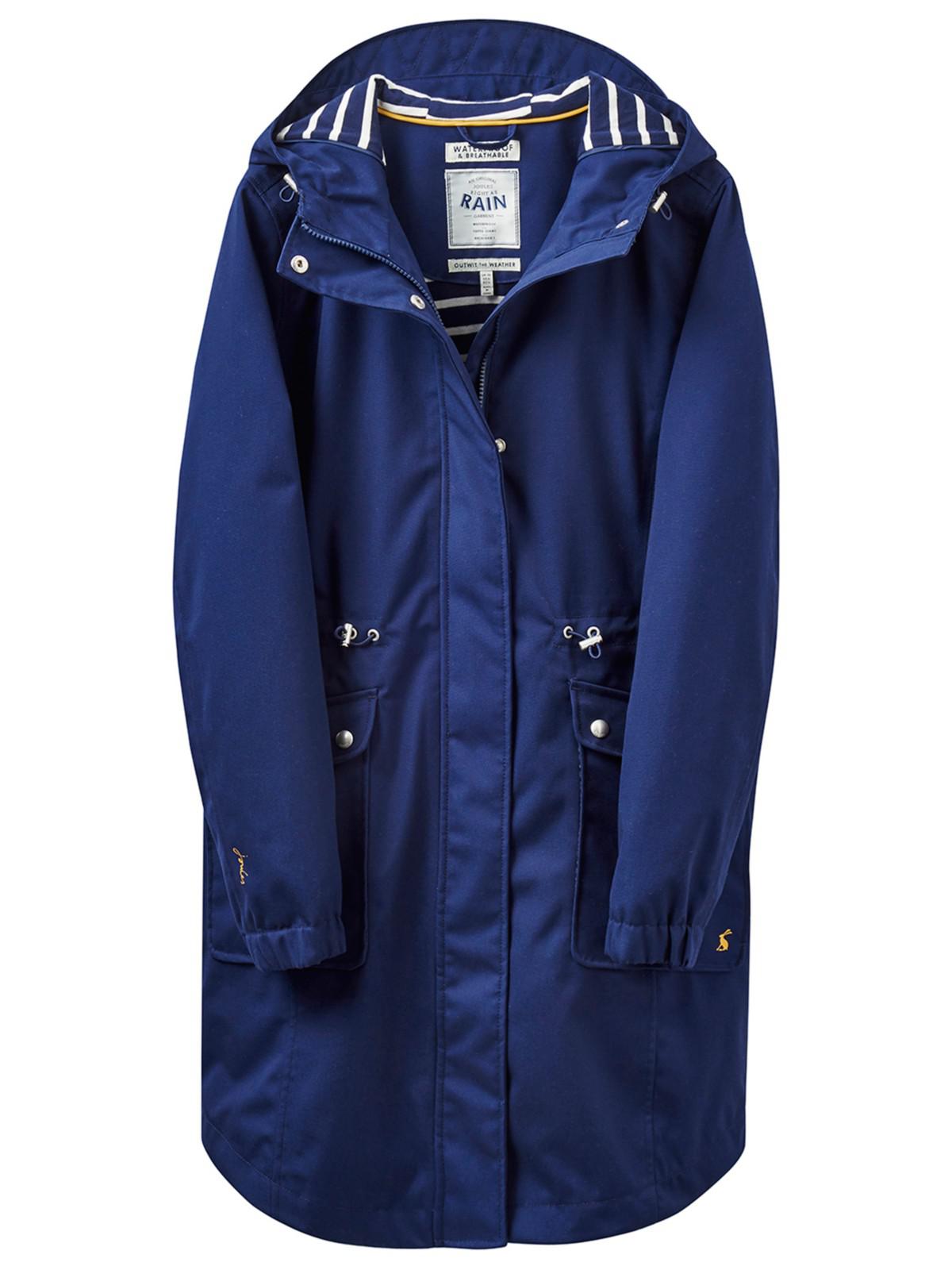 Joules Cotton Right As Rain Coastline Waterproof Jacket in French Navy